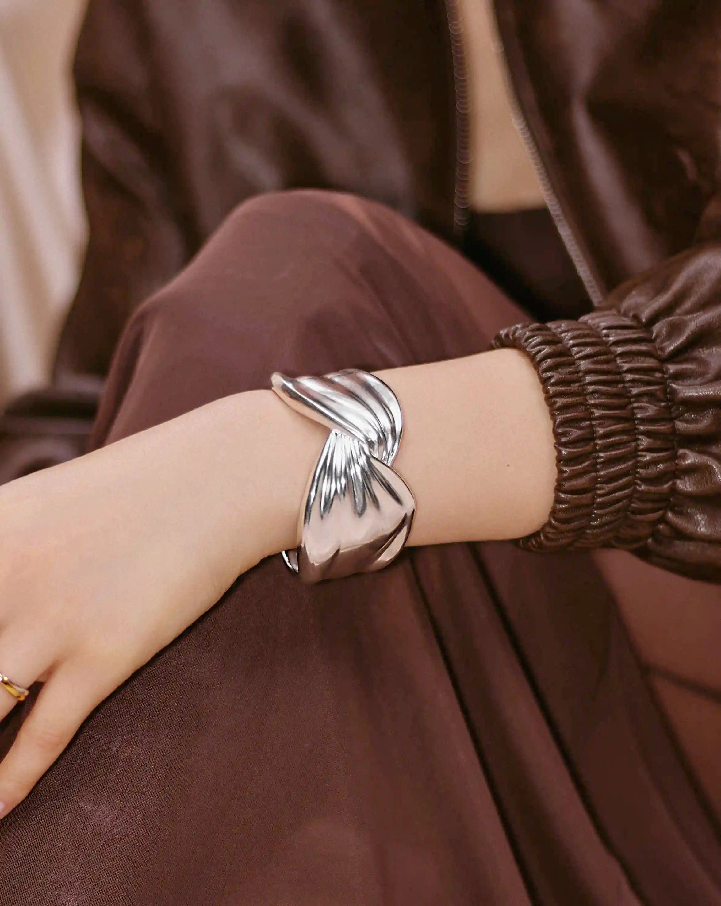 Missoma MARKGONG Draped Statement Cuff | Silver Plated