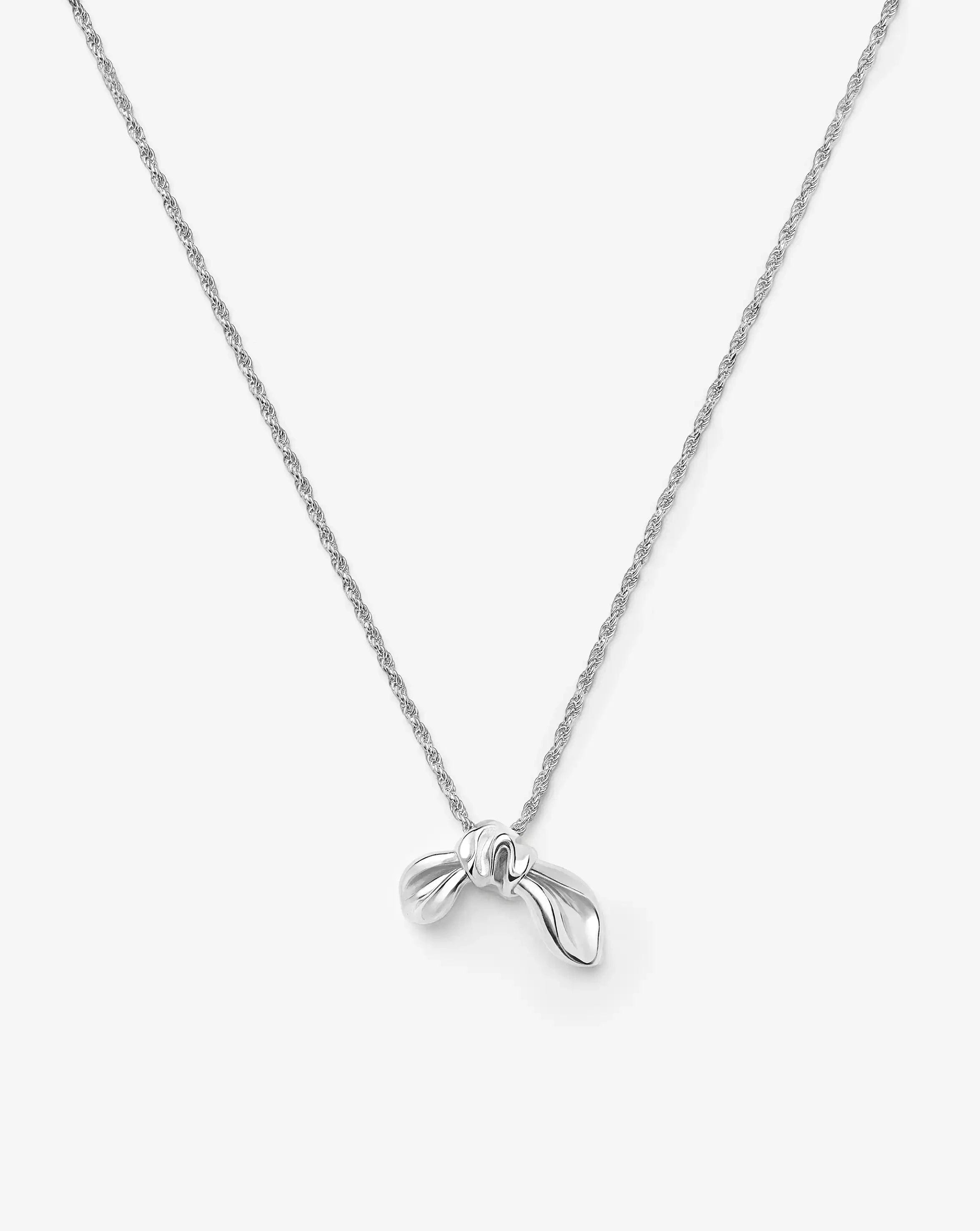Missoma MARKGONG Bow Pendant Necklace | Silver Plated