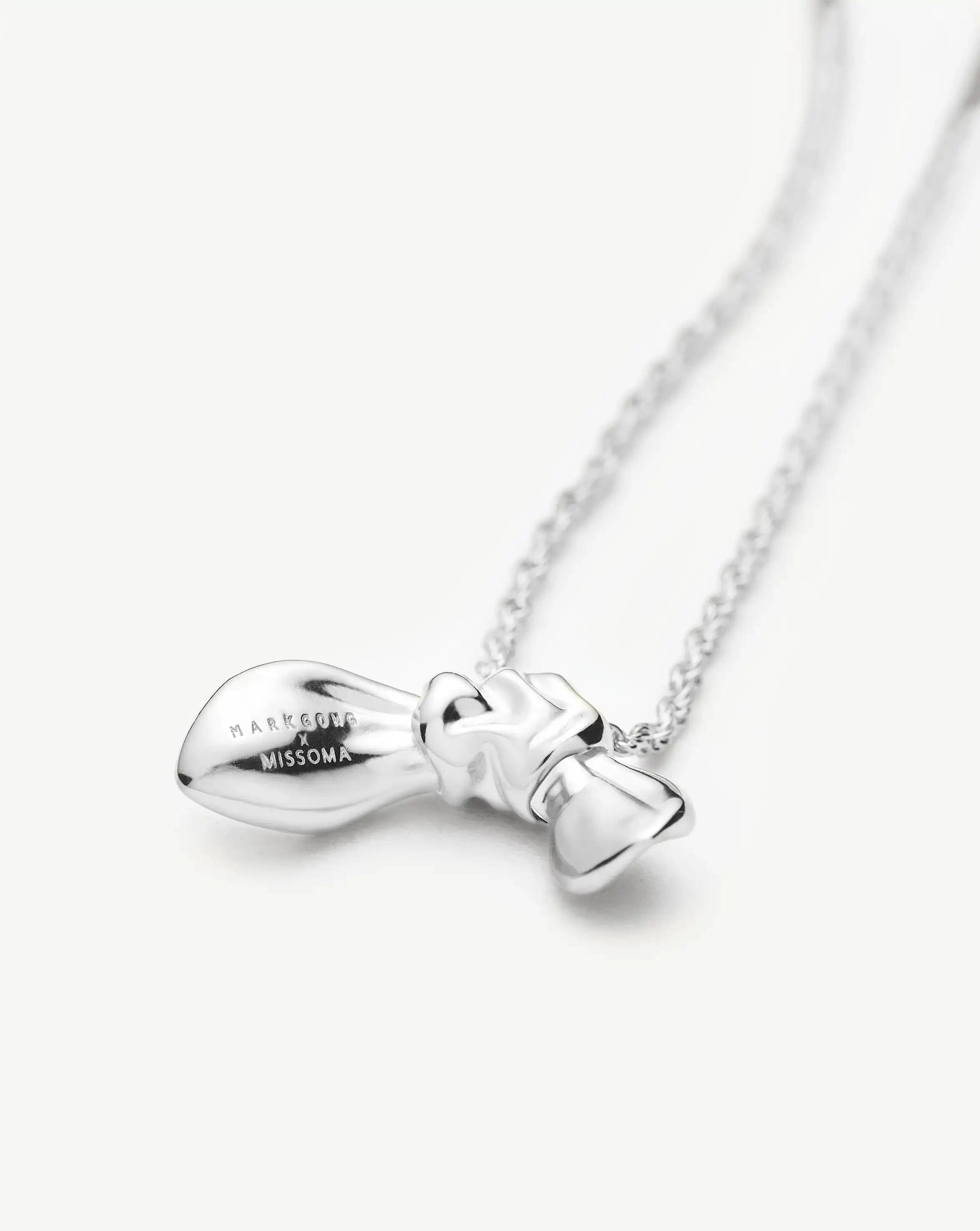 Missoma MARKGONG Bow Pendant Necklace | Silver Plated