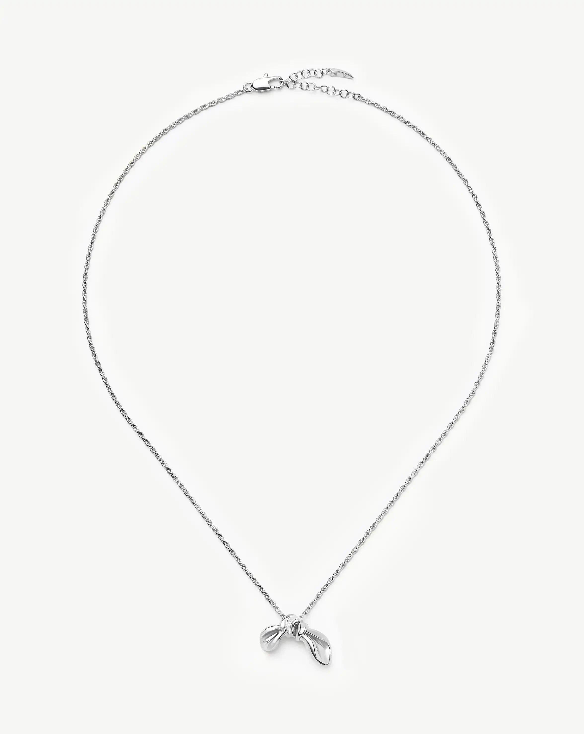 Missoma MARKGONG Bow Pendant Necklace | Silver Plated