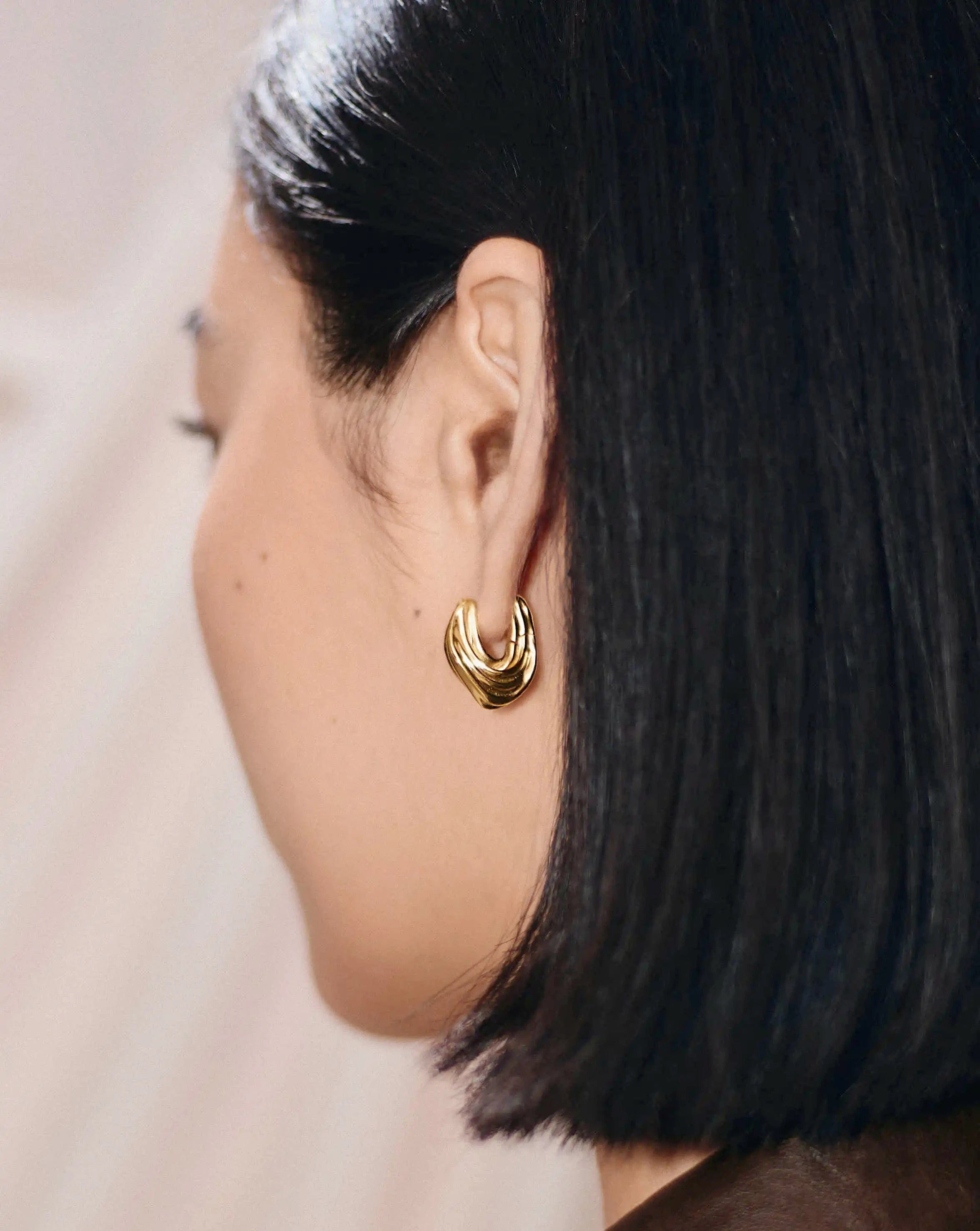 Missoma MARKGONG Draped Hoop Earrings | 18ct Gold Plated
