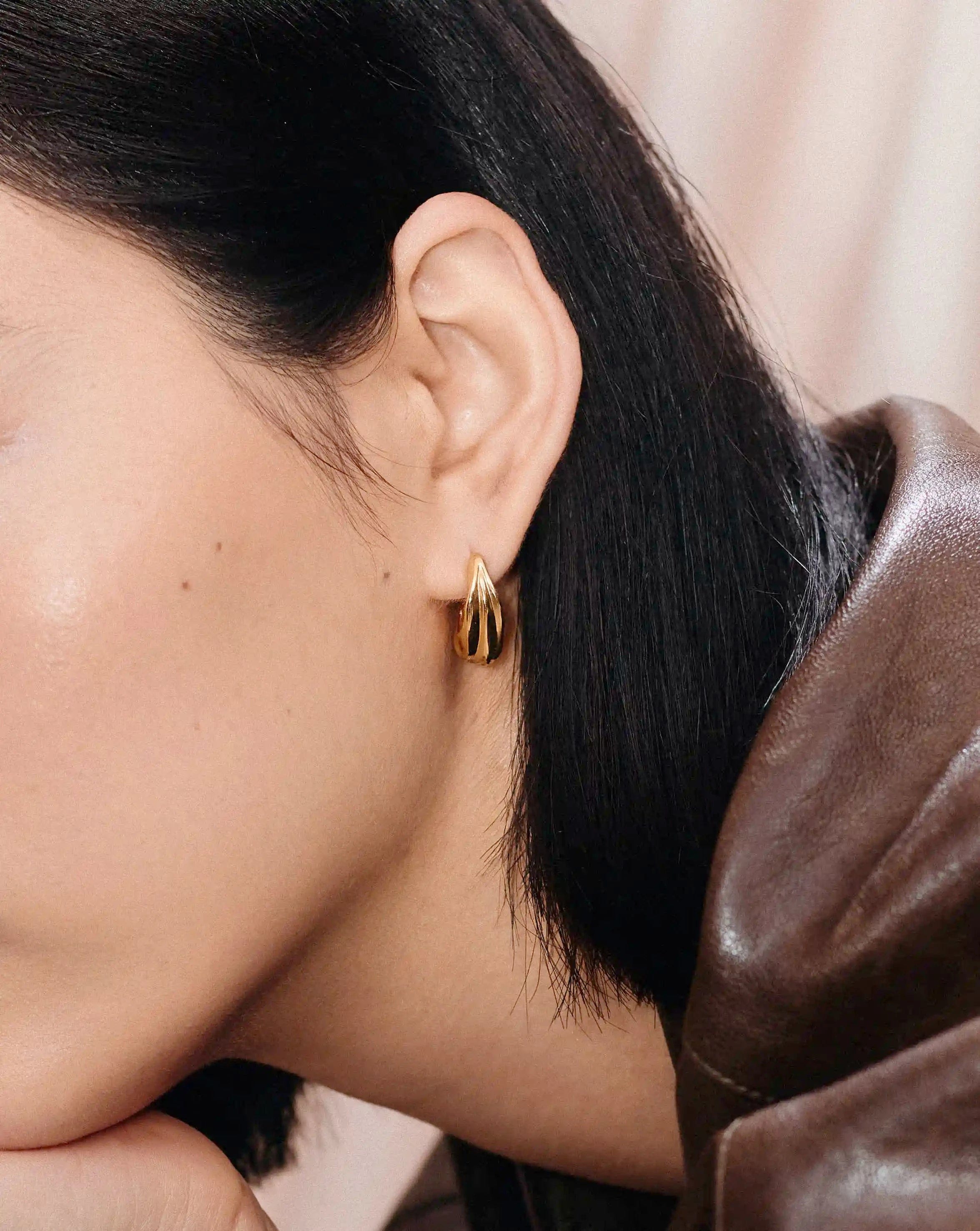 Missoma MARKGONG Draped Hoop Earrings | 18ct Gold Plated