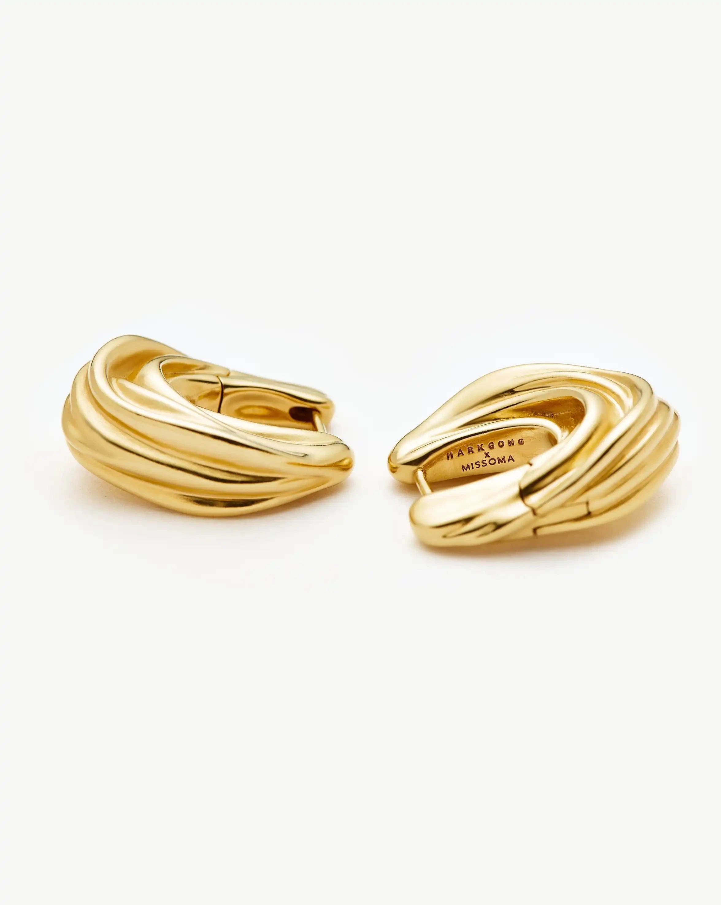 Missoma MARKGONG Draped Hoop Earrings | 18ct Gold Plated