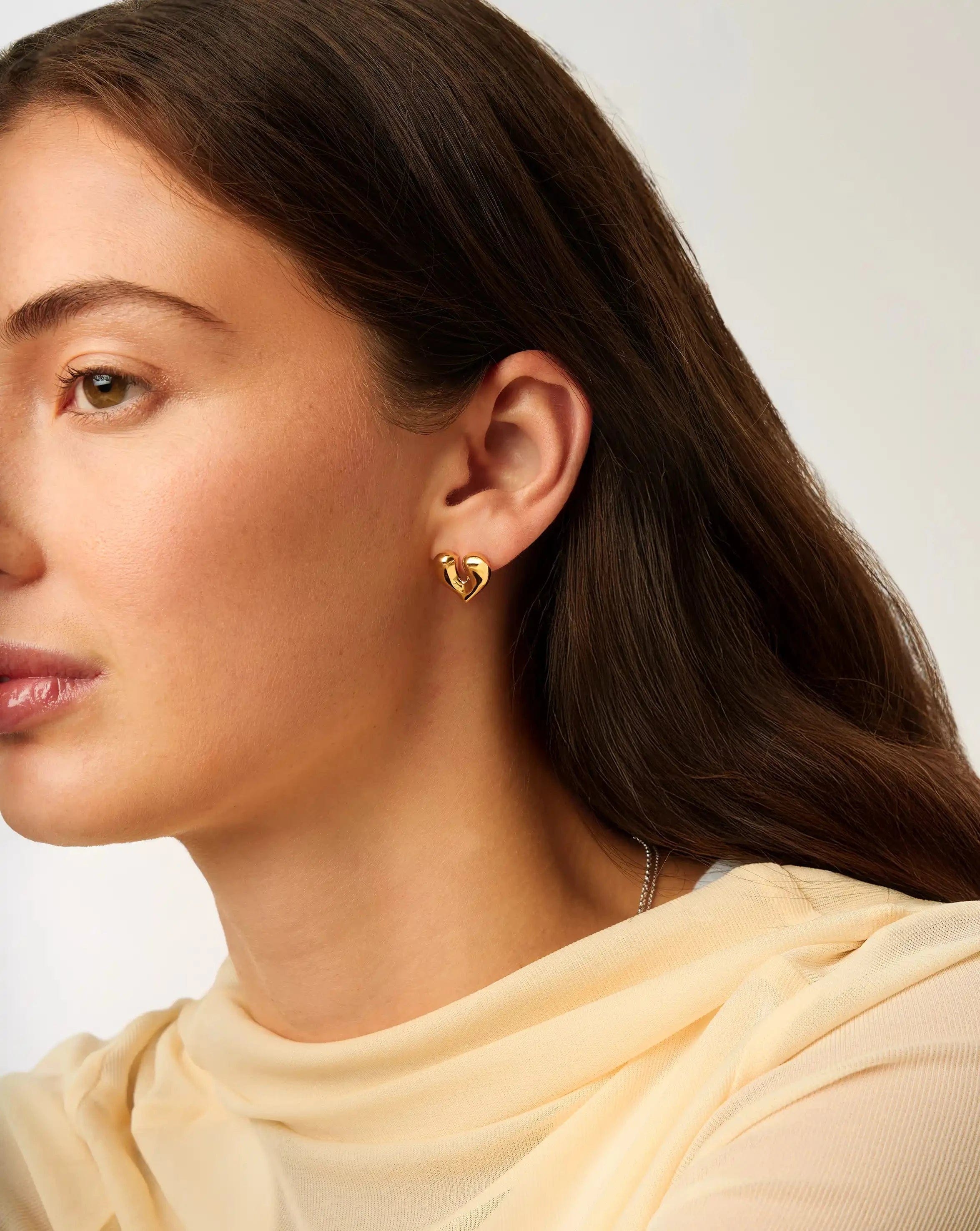 Missoma Molten Heart Stud Earrings | 18ct Gold Plated