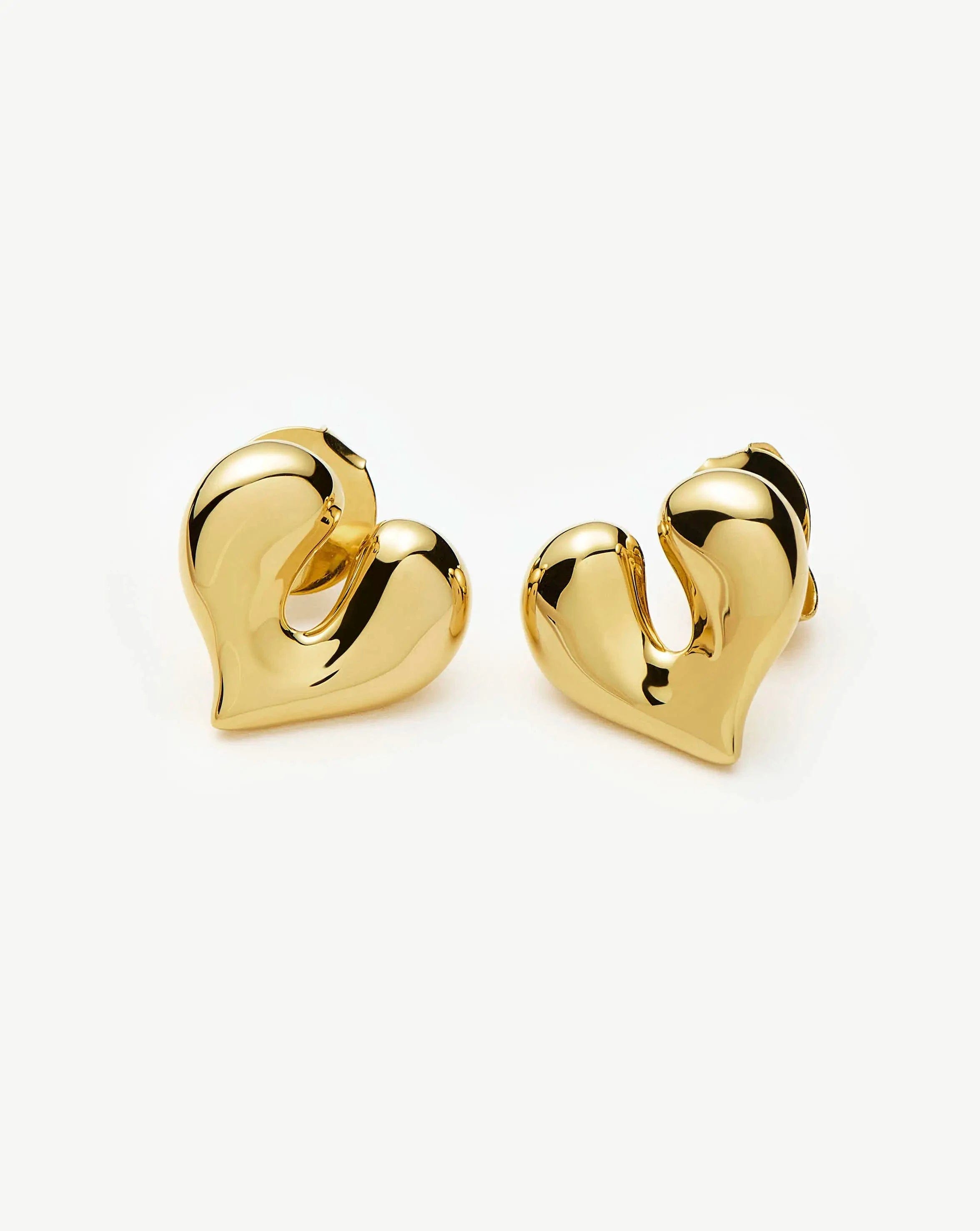 Missoma Molten Heart Stud Earrings | 18ct Gold Plated