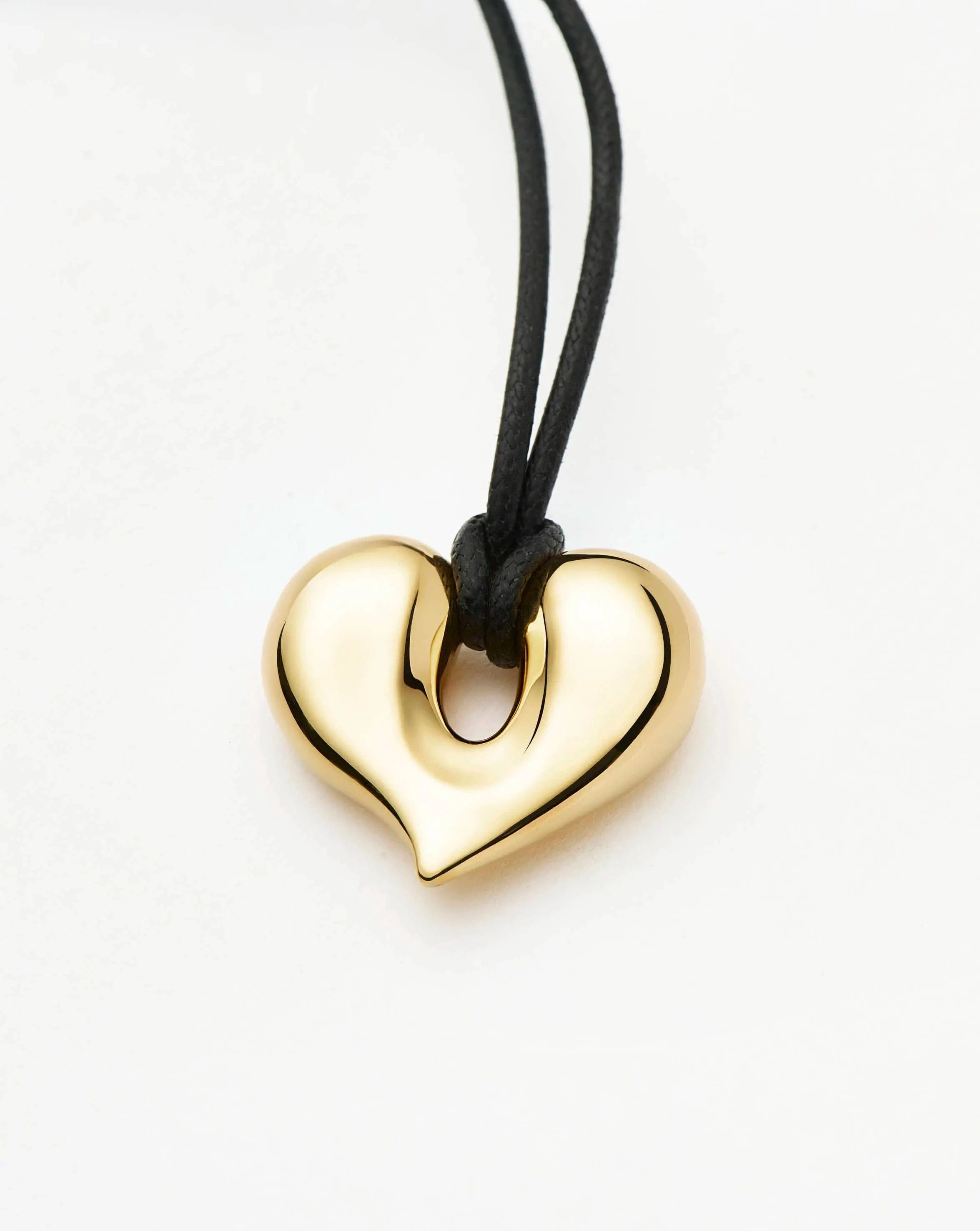 Missoma Molten Heart Pendant Cord Necklace | 18ct Gold Plated