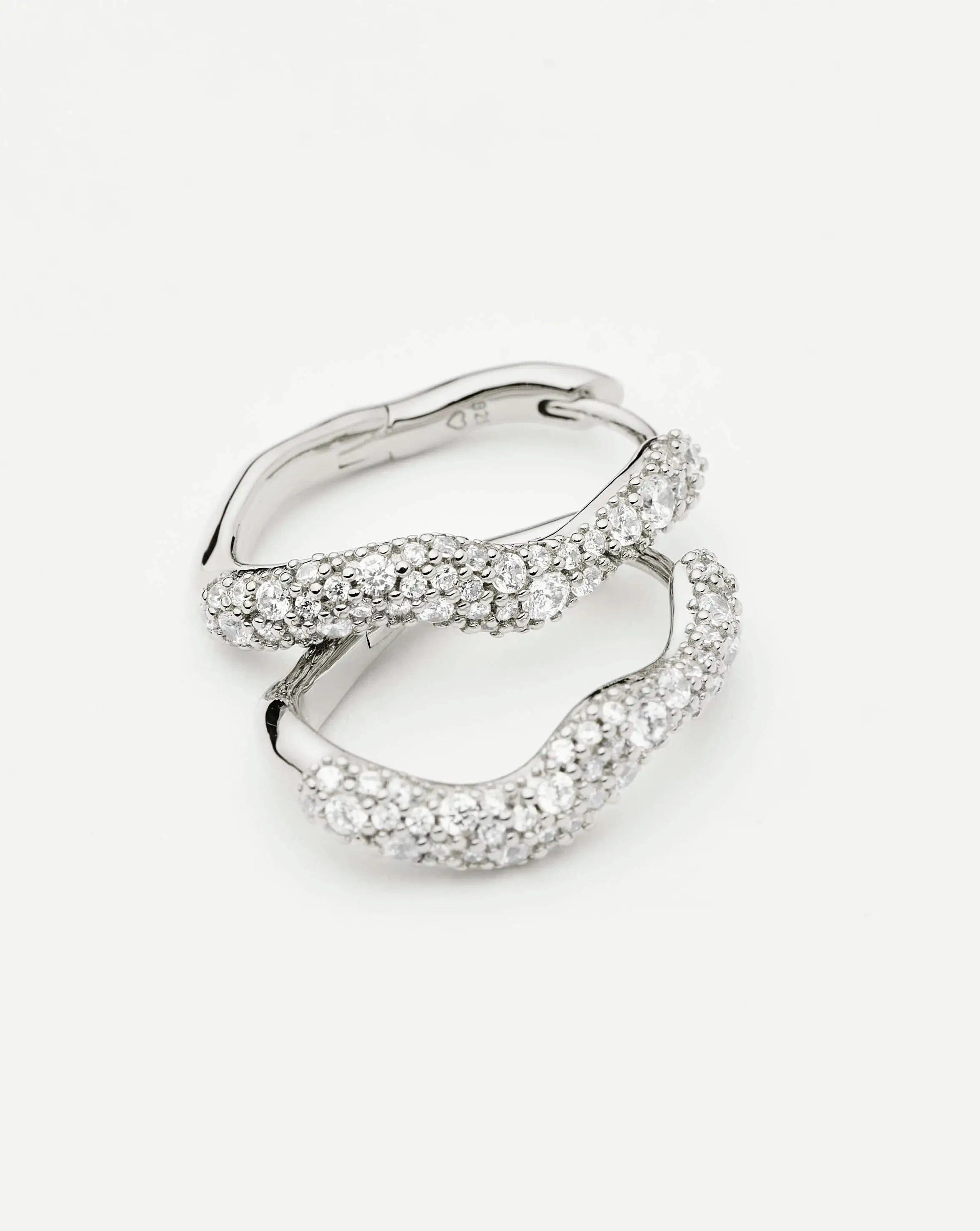 Missoma Molten Snow Small Hoop Earrings | Sterling Silver/Cubic Zirconia