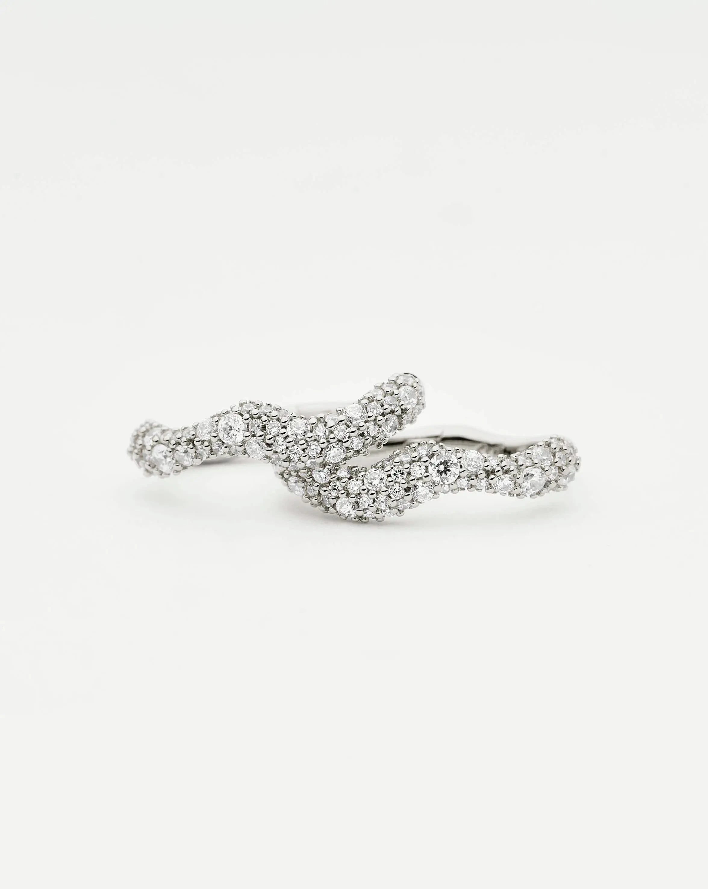 Missoma Molten Snow Small Hoop Earrings | Sterling Silver/Cubic Zirconia