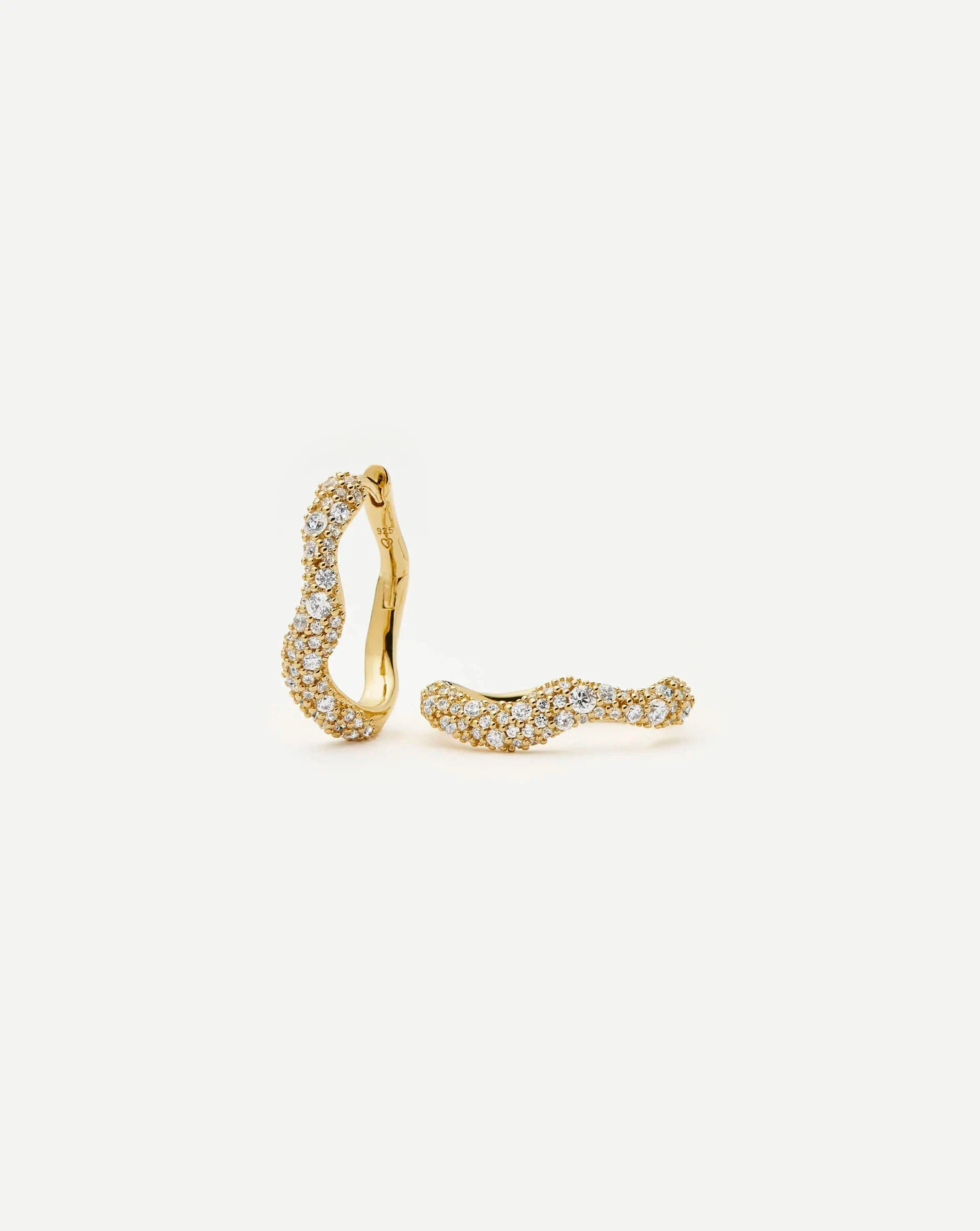 Missoma Molten Snow Small Hoop Earrings | 18ct Gold Vermeil/Cubic Zirconia