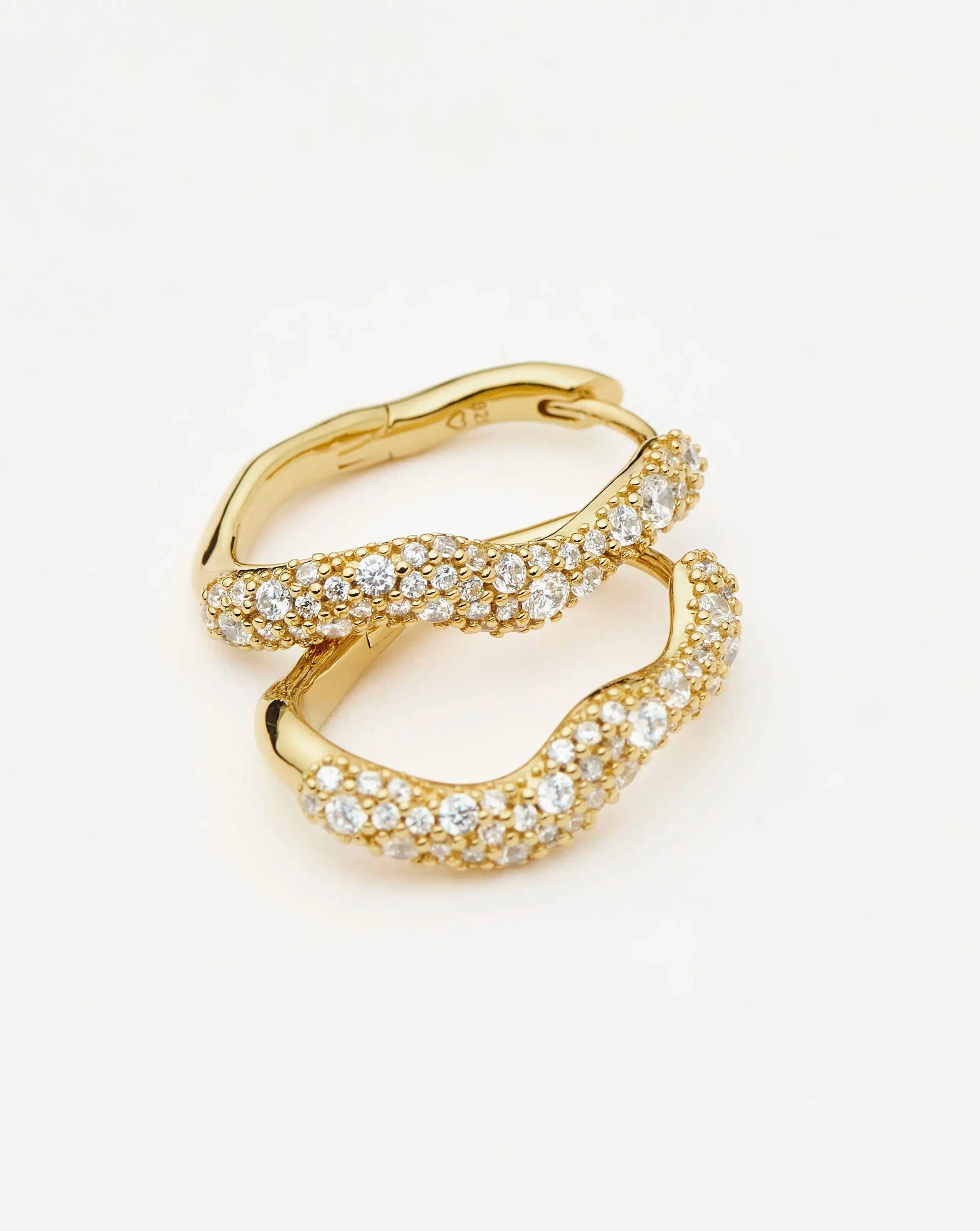 Missoma Molten Snow Small Hoop Earrings | 18ct Gold Vermeil/Cubic Zirconia