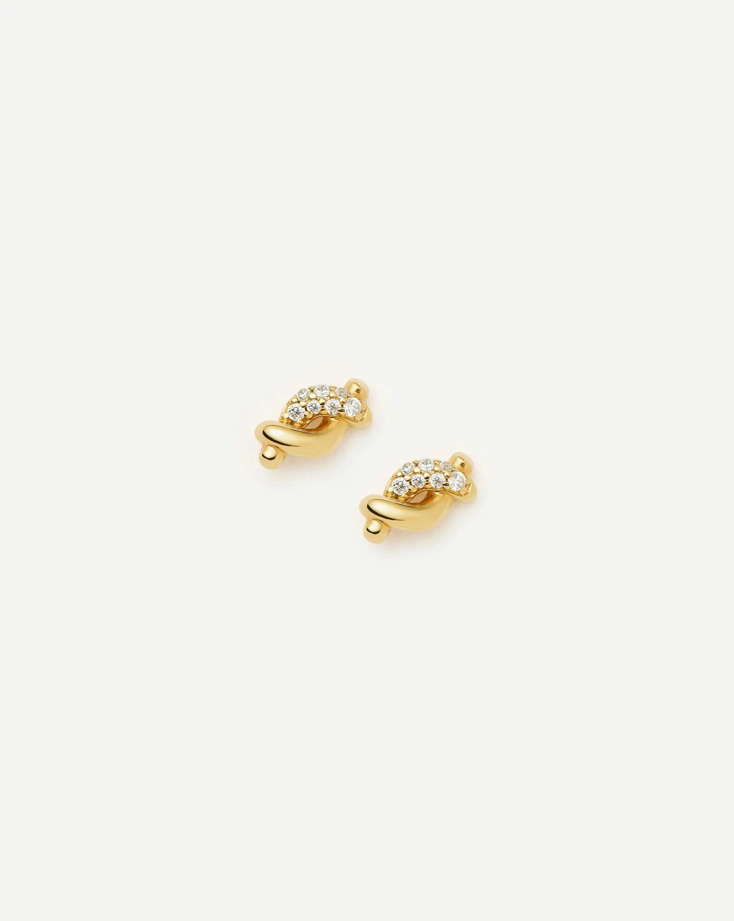 Missoma Molten Snow Stud Earrings | 18ct Gold Vermeil/Cubic Zirconia