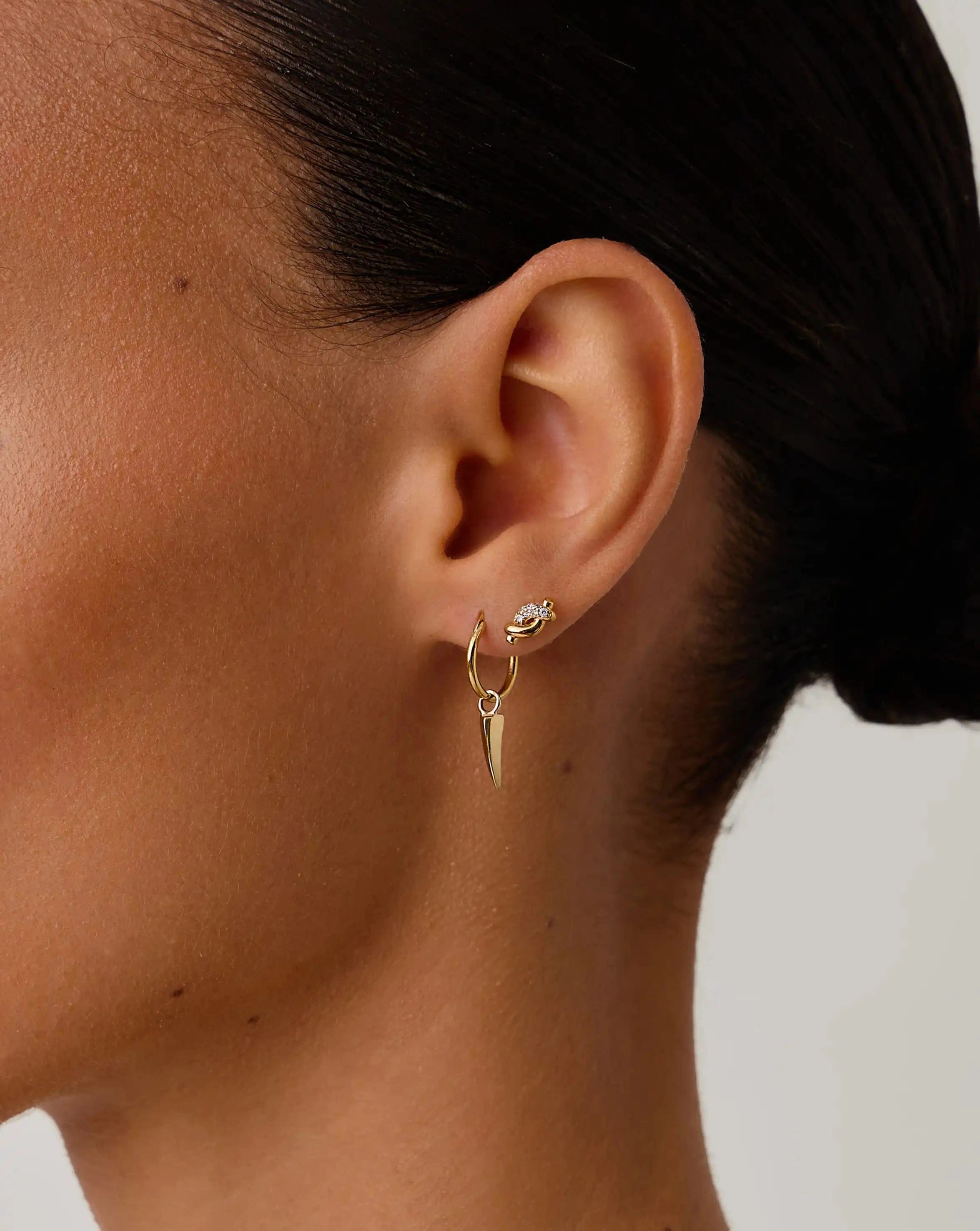 Missoma Molten Snow Stud Earrings | 18ct Gold Vermeil/Cubic Zirconia