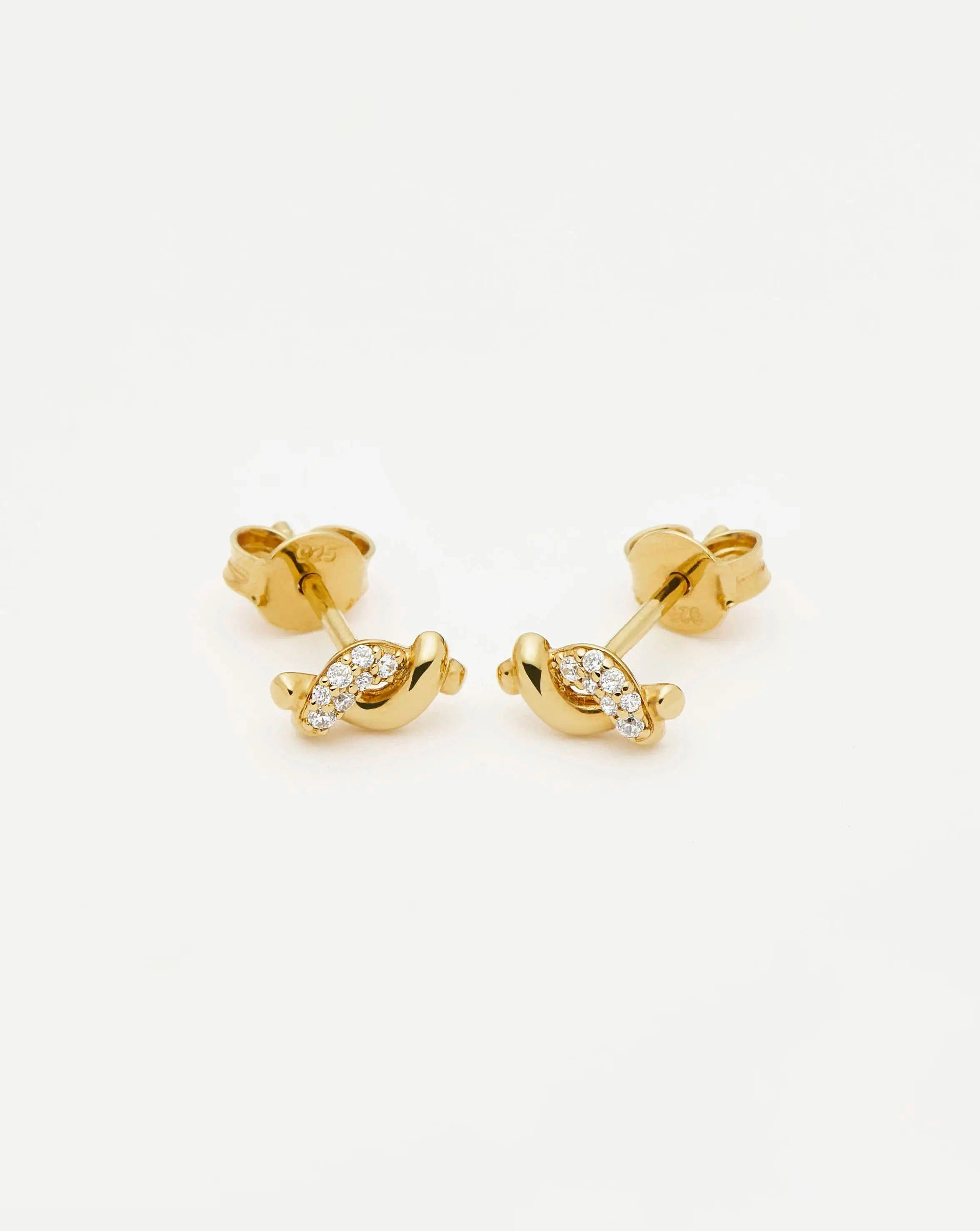 Missoma Molten Snow Stud Earrings | 18ct Gold Vermeil/Cubic Zirconia