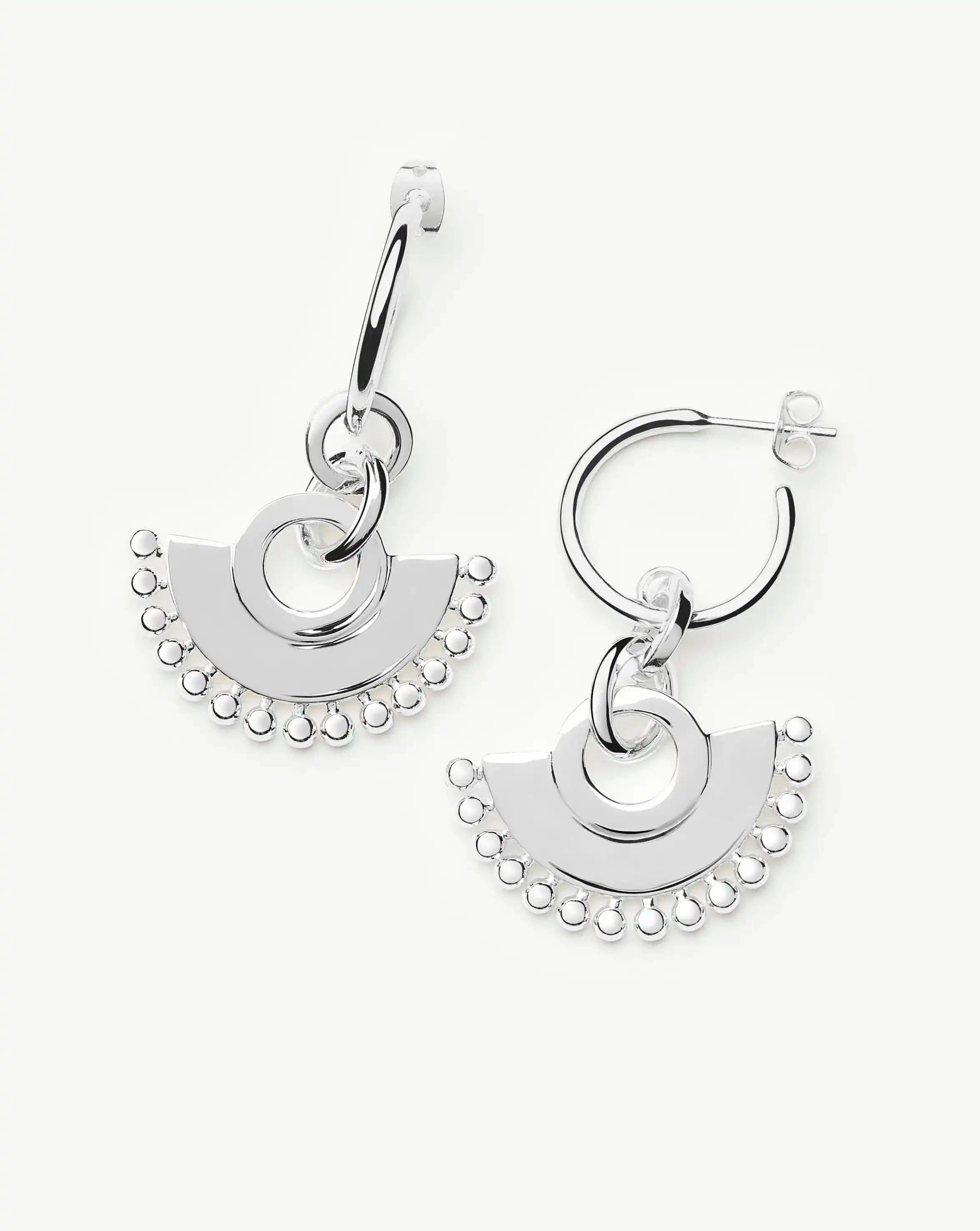 Missoma Zenyu Fan Chandelier Hoop Earrings | Silver Plated