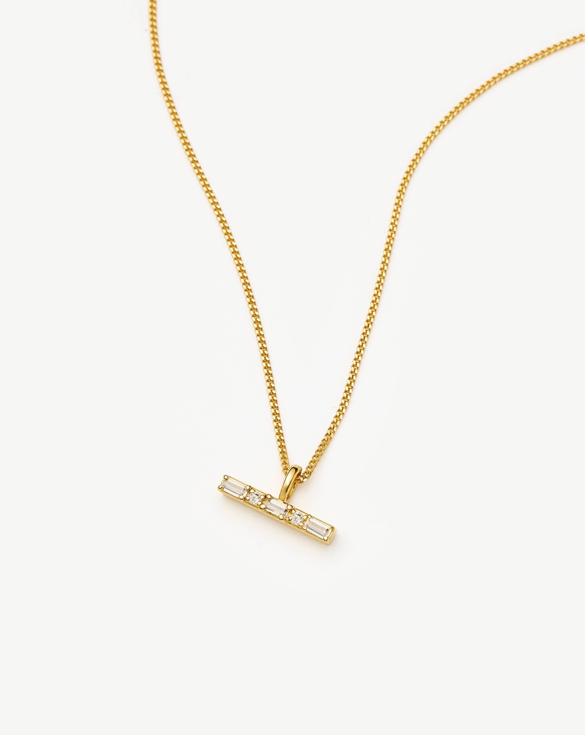 Missoma Lucy Williams T - Bar Stone Pendant Necklace | 18ct Gold Vermeil