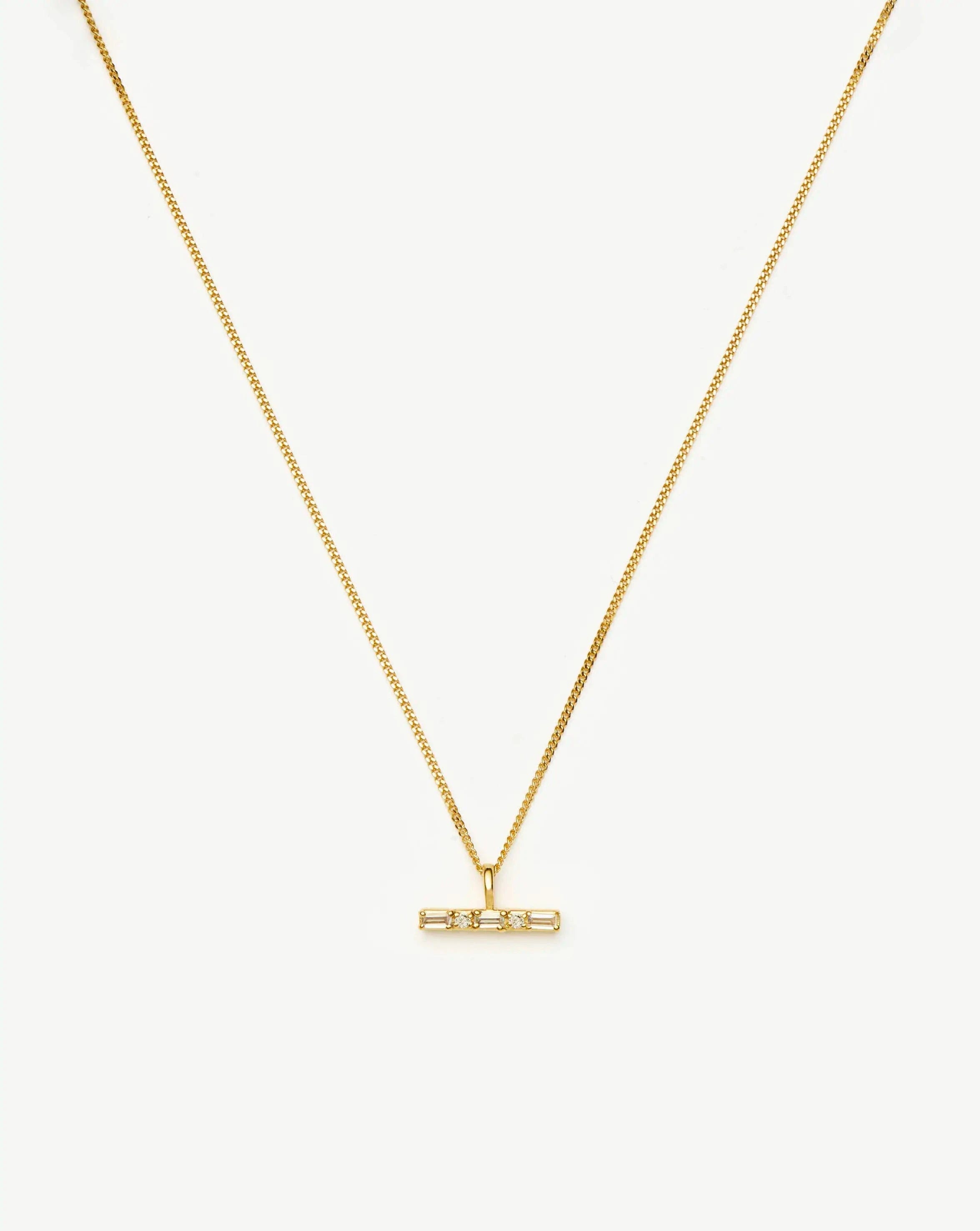 Missoma Lucy Williams T - Bar Stone Pendant Necklace | 18ct Gold Vermeil