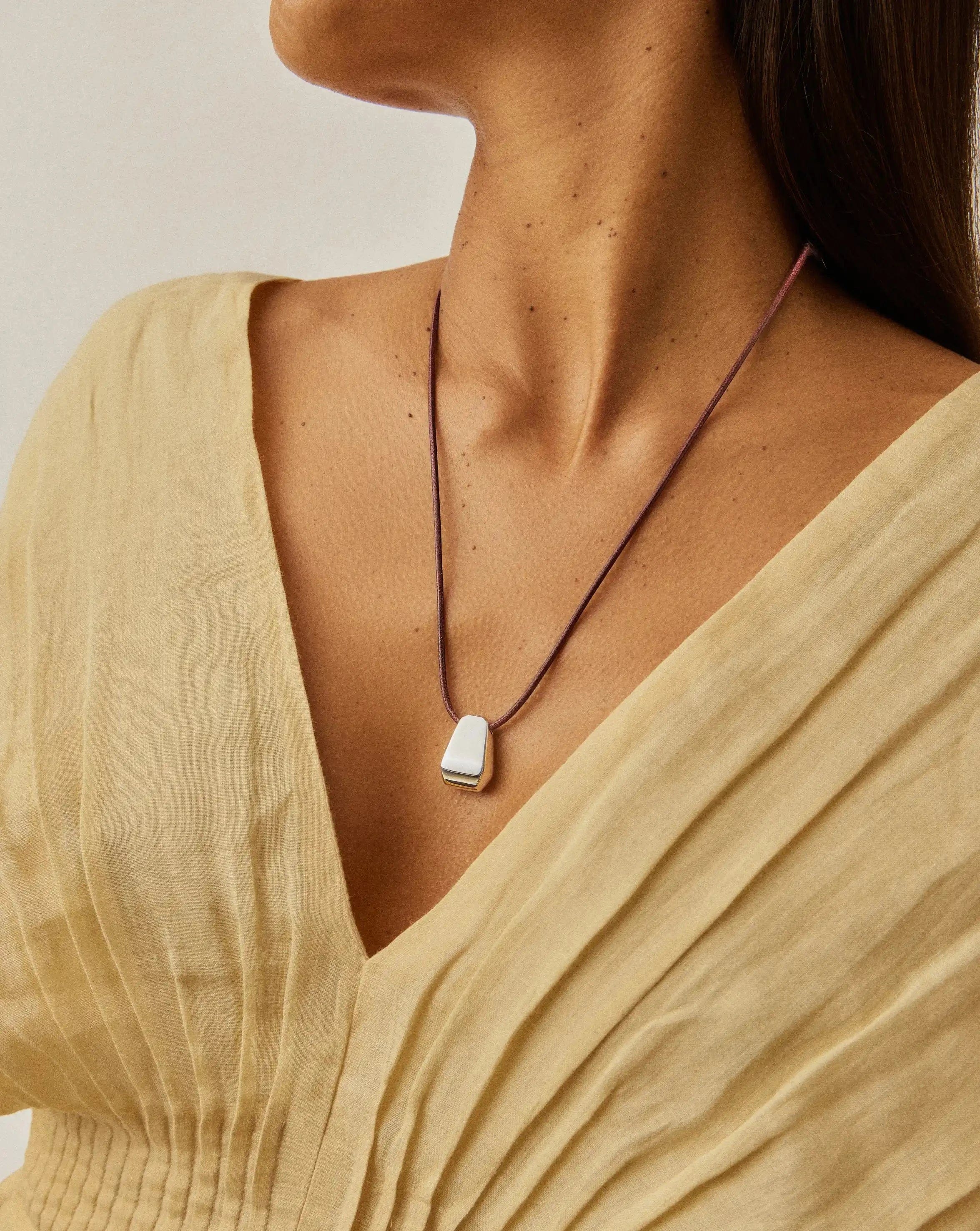 Missoma Lucy Williams Arco Cord Necklace | Silver Plated