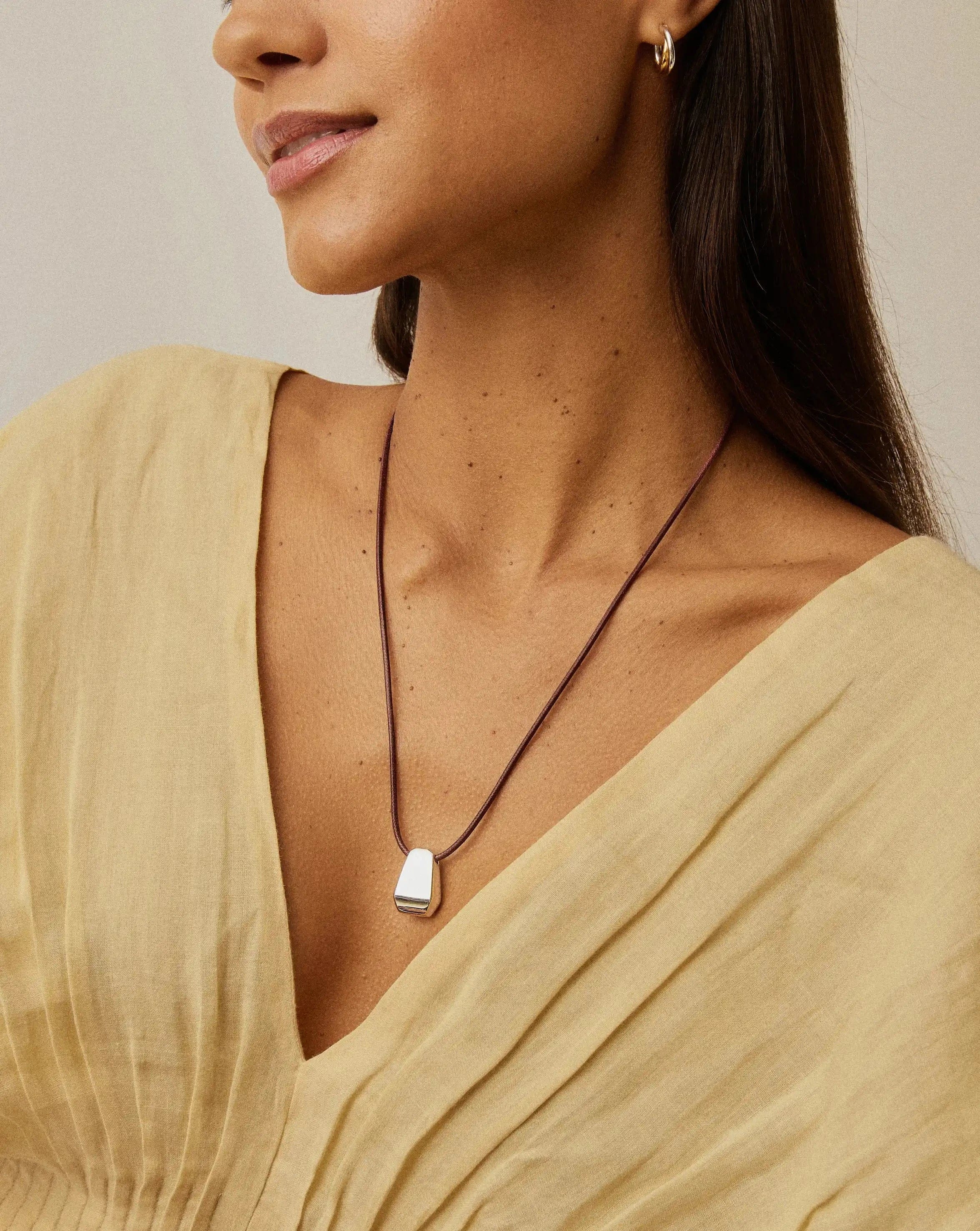Missoma Lucy Williams Arco Cord Necklace | Silver Plated