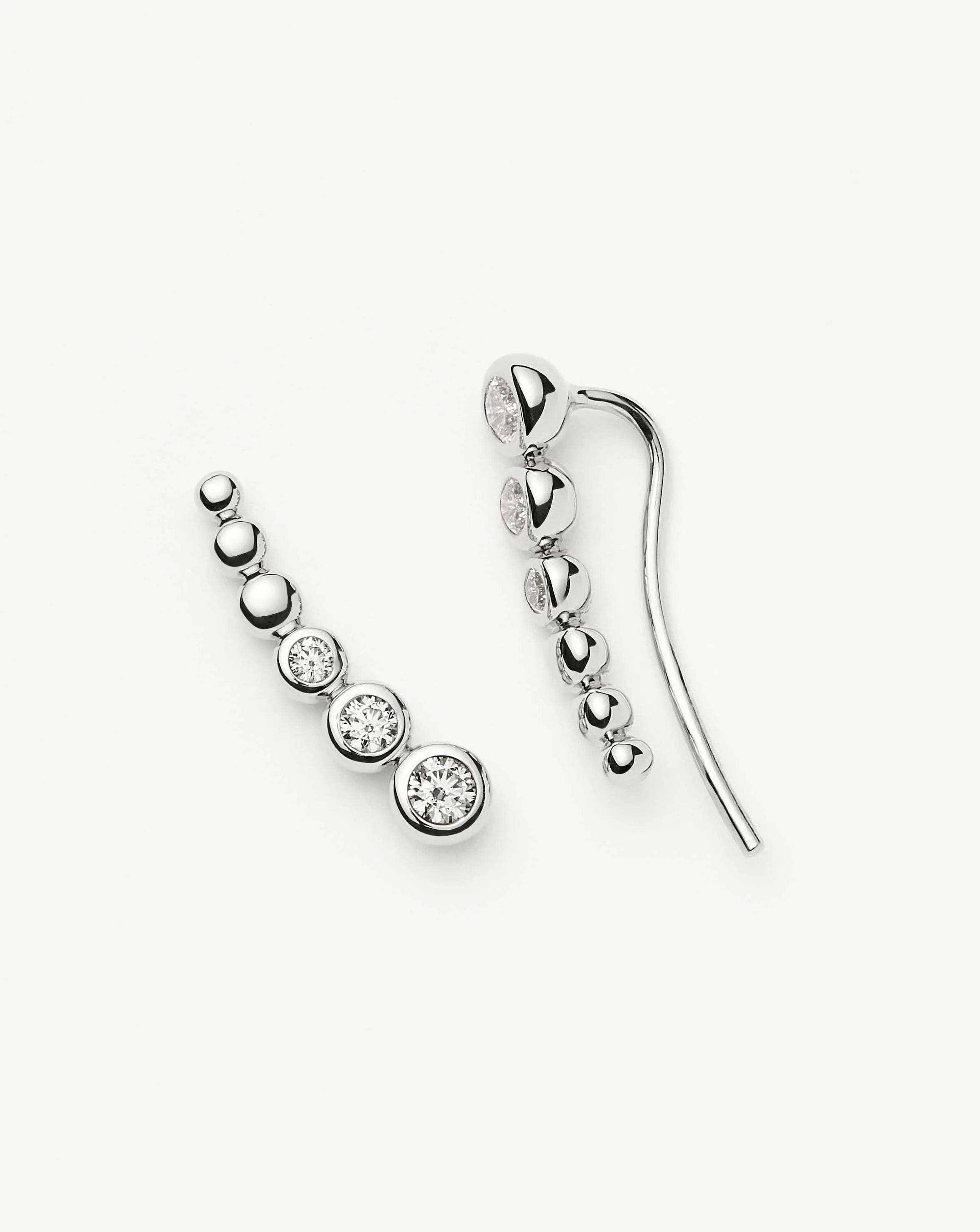 Missoma Tennis Climber Earrings | Sterling Silver/Cubic Zirconia