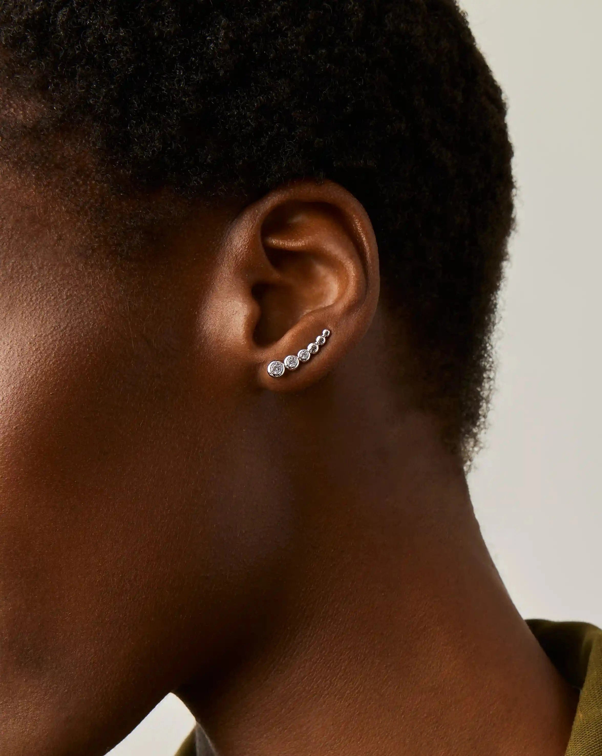 Missoma Tennis Climber Earrings | Sterling Silver/Cubic Zirconia
