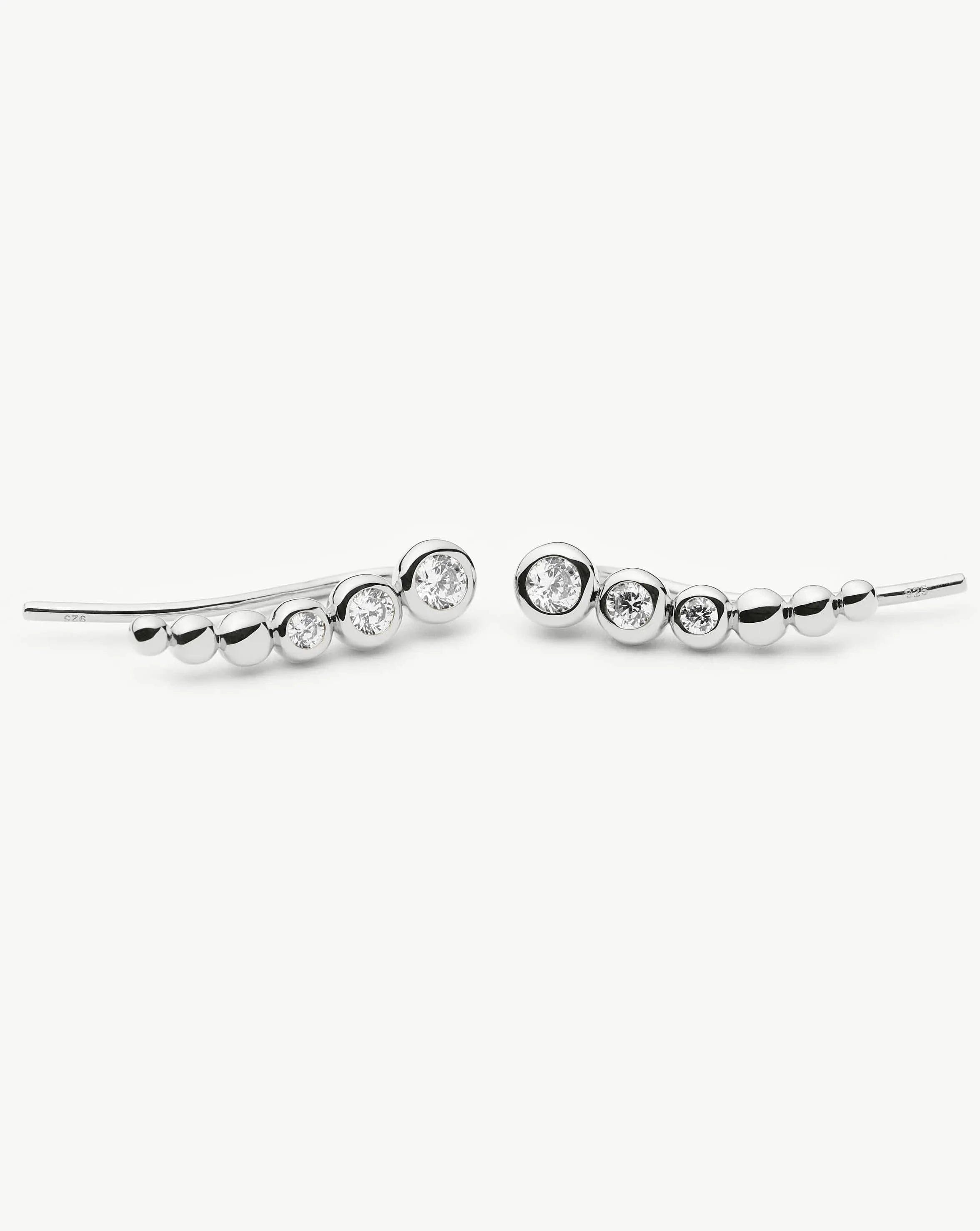 Missoma Tennis Climber Earrings | Sterling Silver/Cubic Zirconia