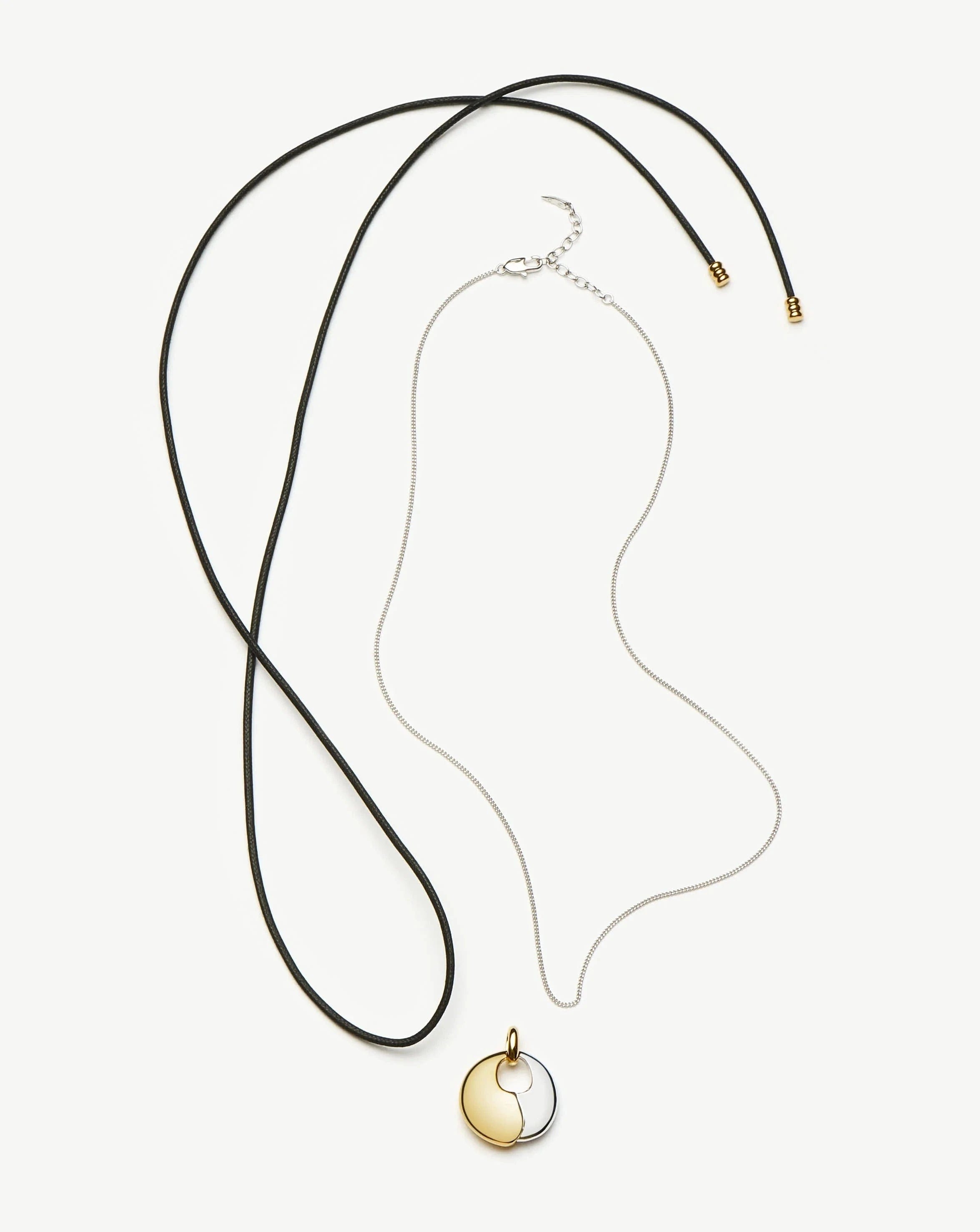 Missoma Sculptural Pebble Pendant Necklace Set | Mixed Metal