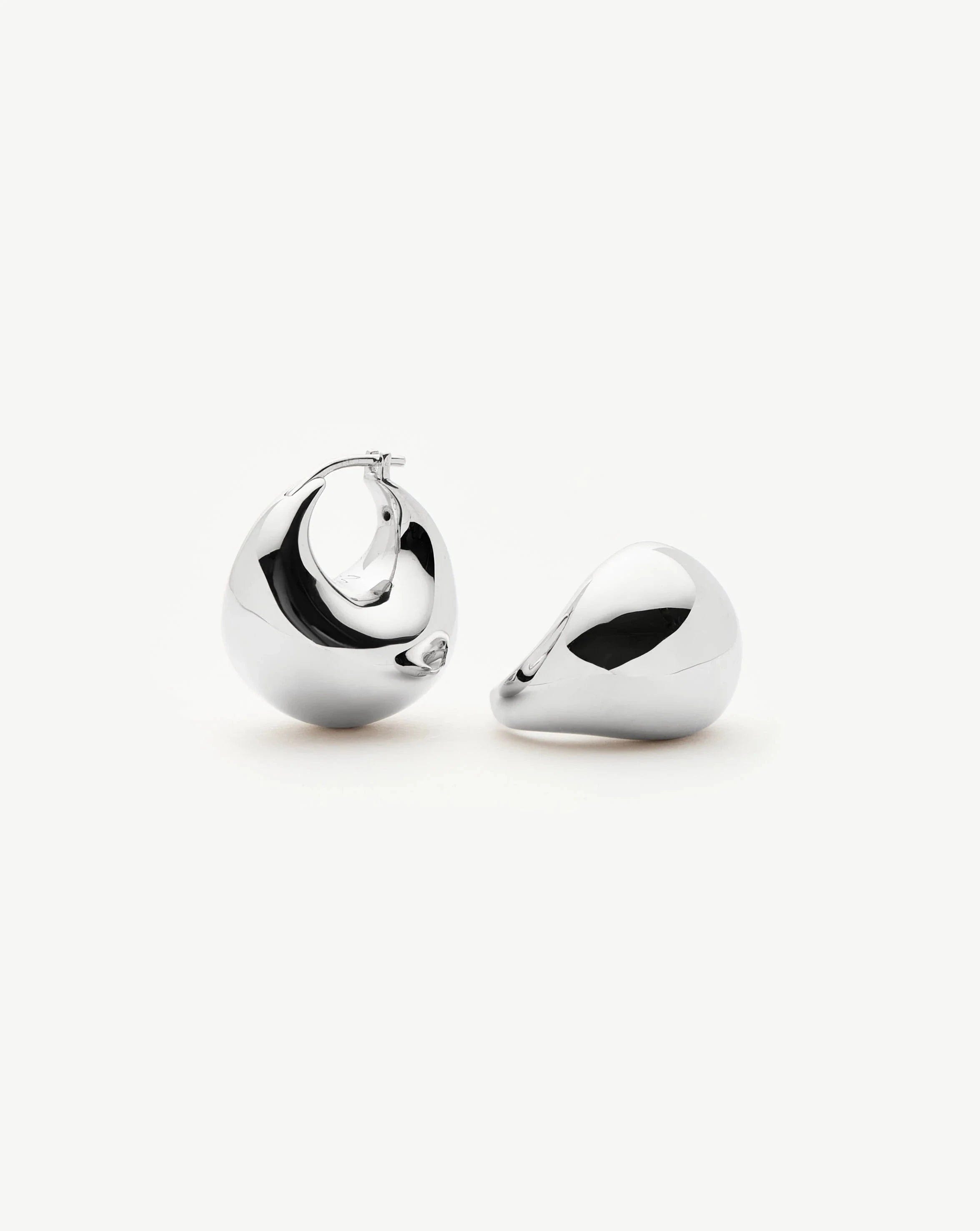 Missoma Sculptural Chubby Dome Small Hoop Earrings | Silver Plated