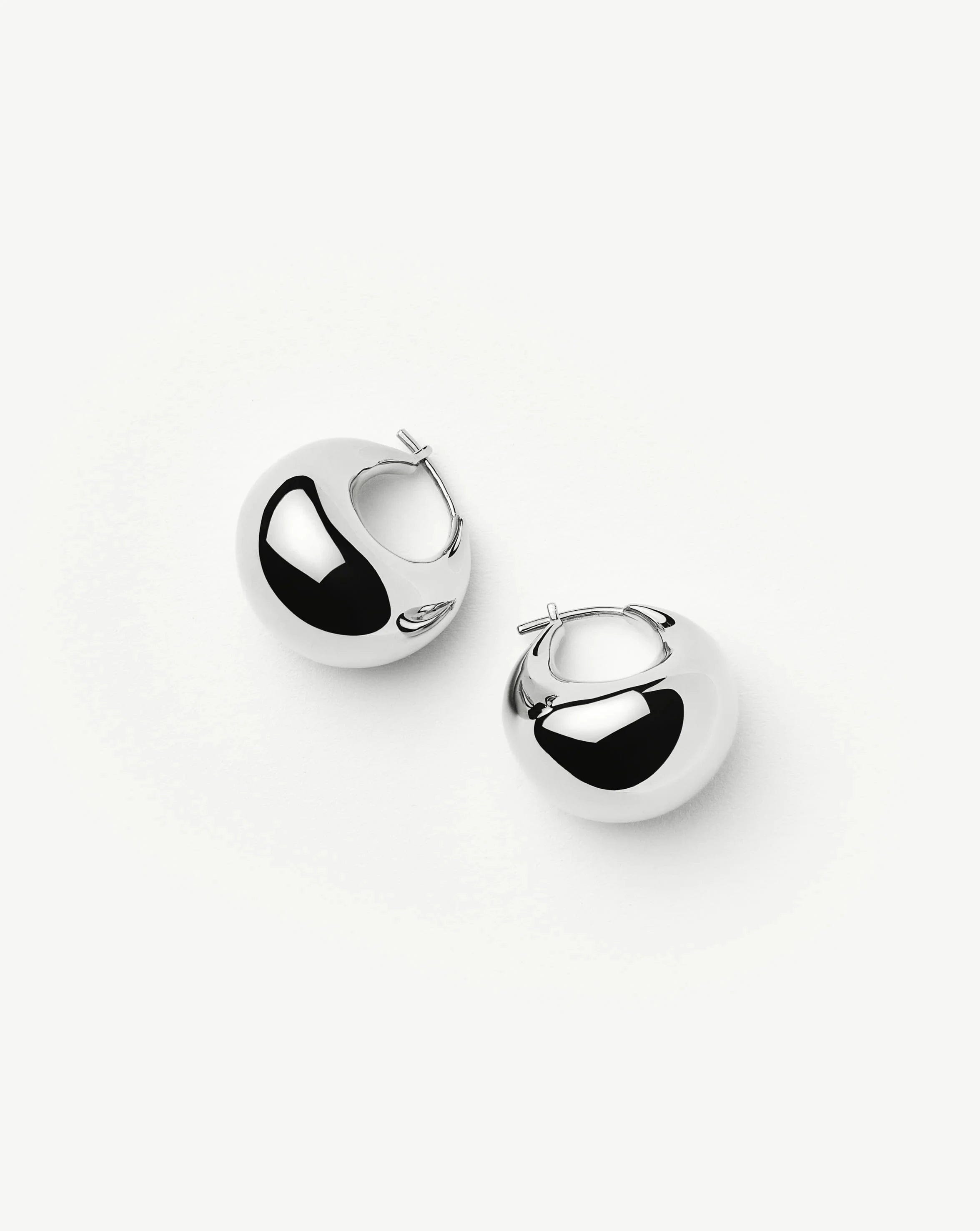 Missoma Sculptural Chubby Dome Small Hoop Earrings | Silver Plated