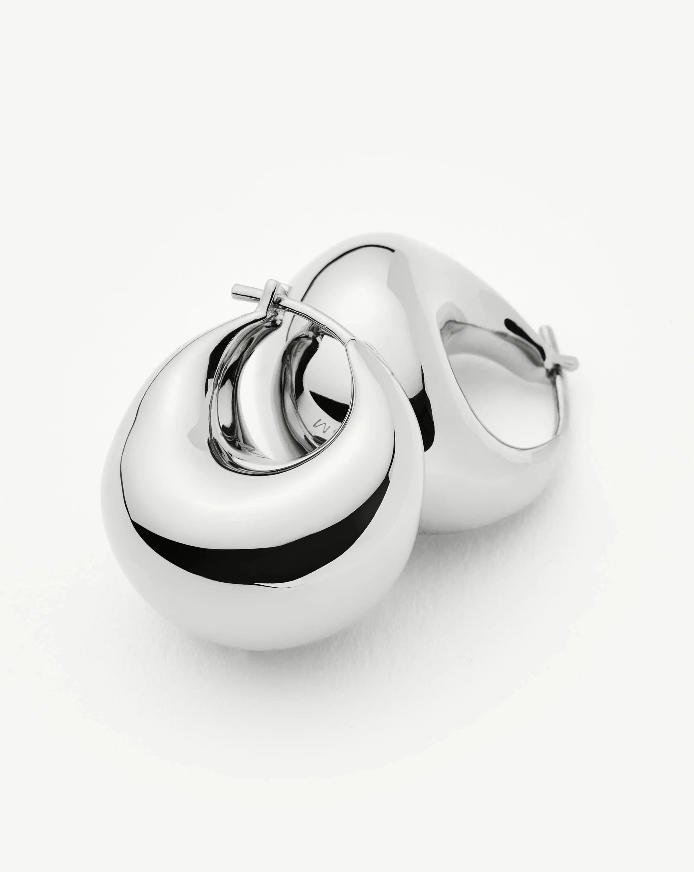 Missoma Sculptural Chubby Dome Small Hoop Earrings | Silver Plated