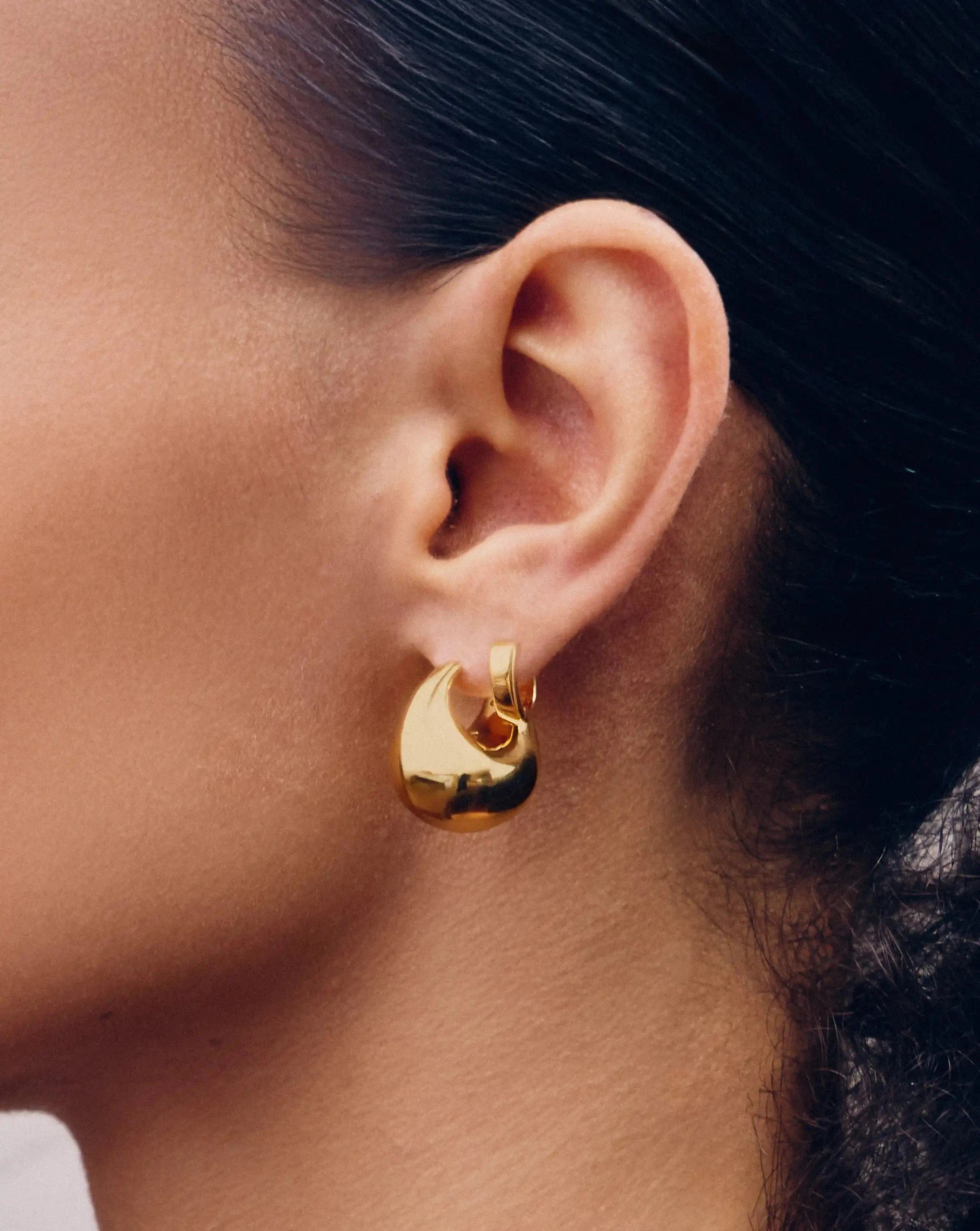 Missoma Sculptural Chubby Dome Small Hoop Earrings | 18ct Gold Plated