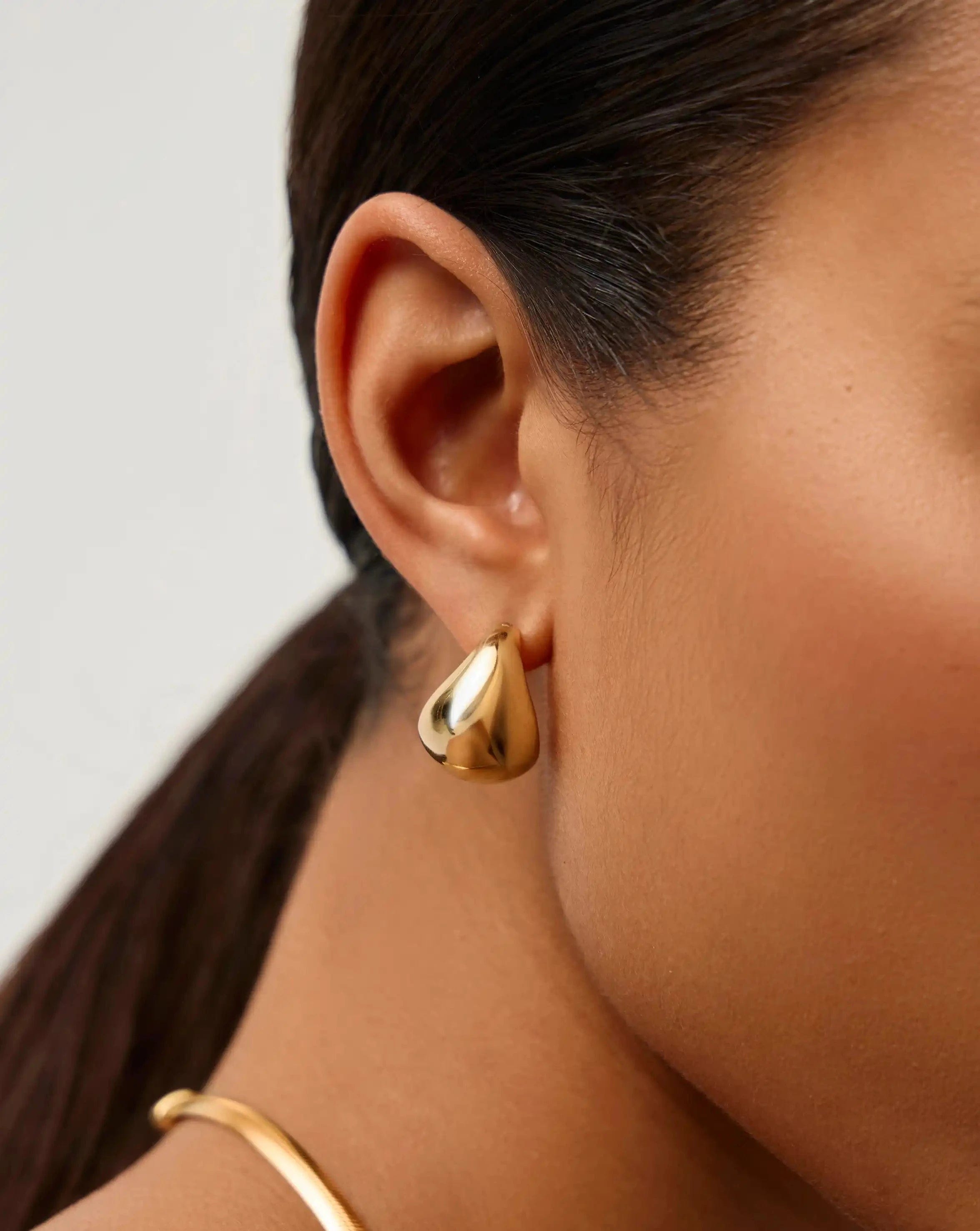 Missoma Sculptural Chubby Dome Small Hoop Earrings | 18ct Gold Plated