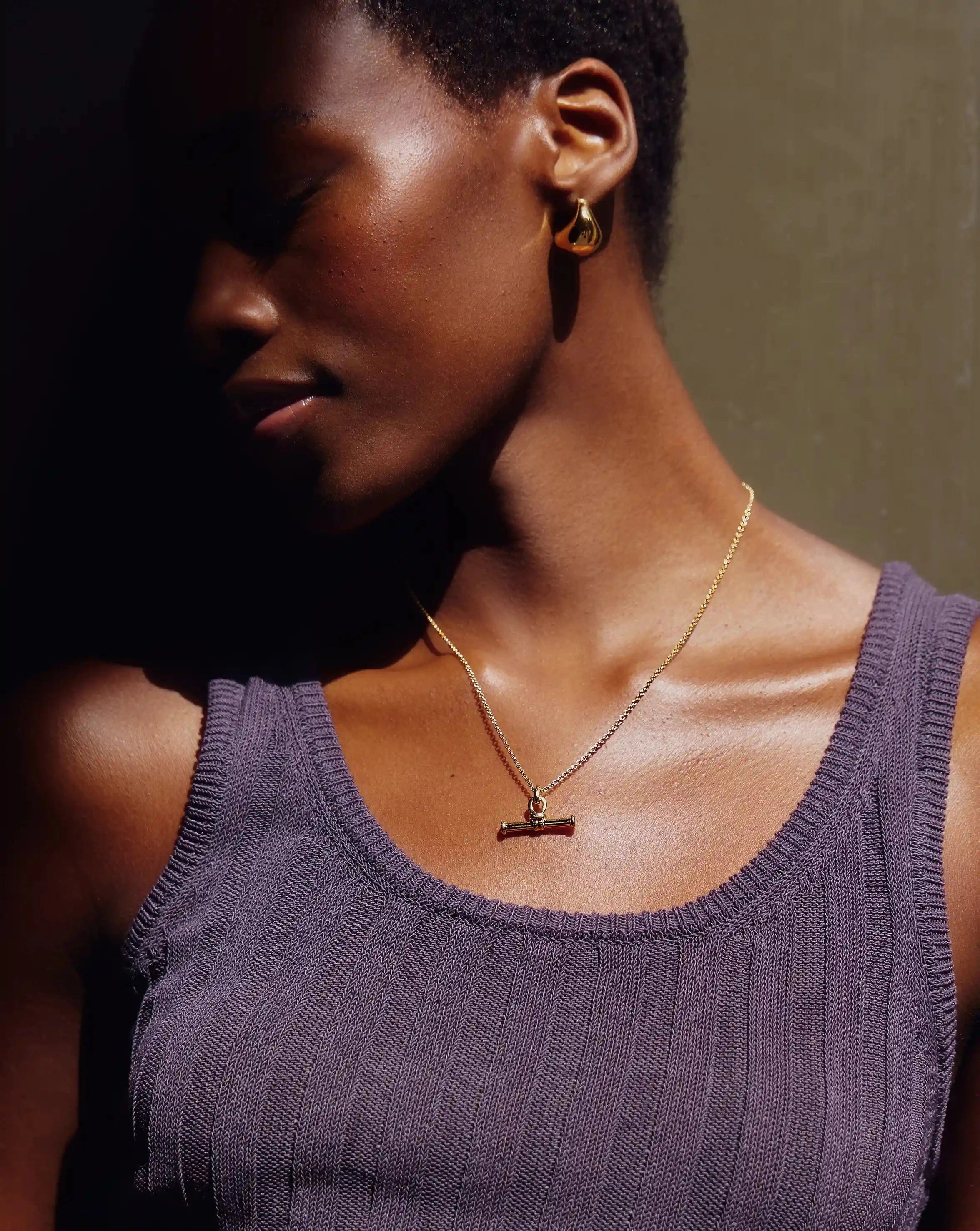 Missoma Ridge T - Bar Chain Necklace | 18ct Gold Plated