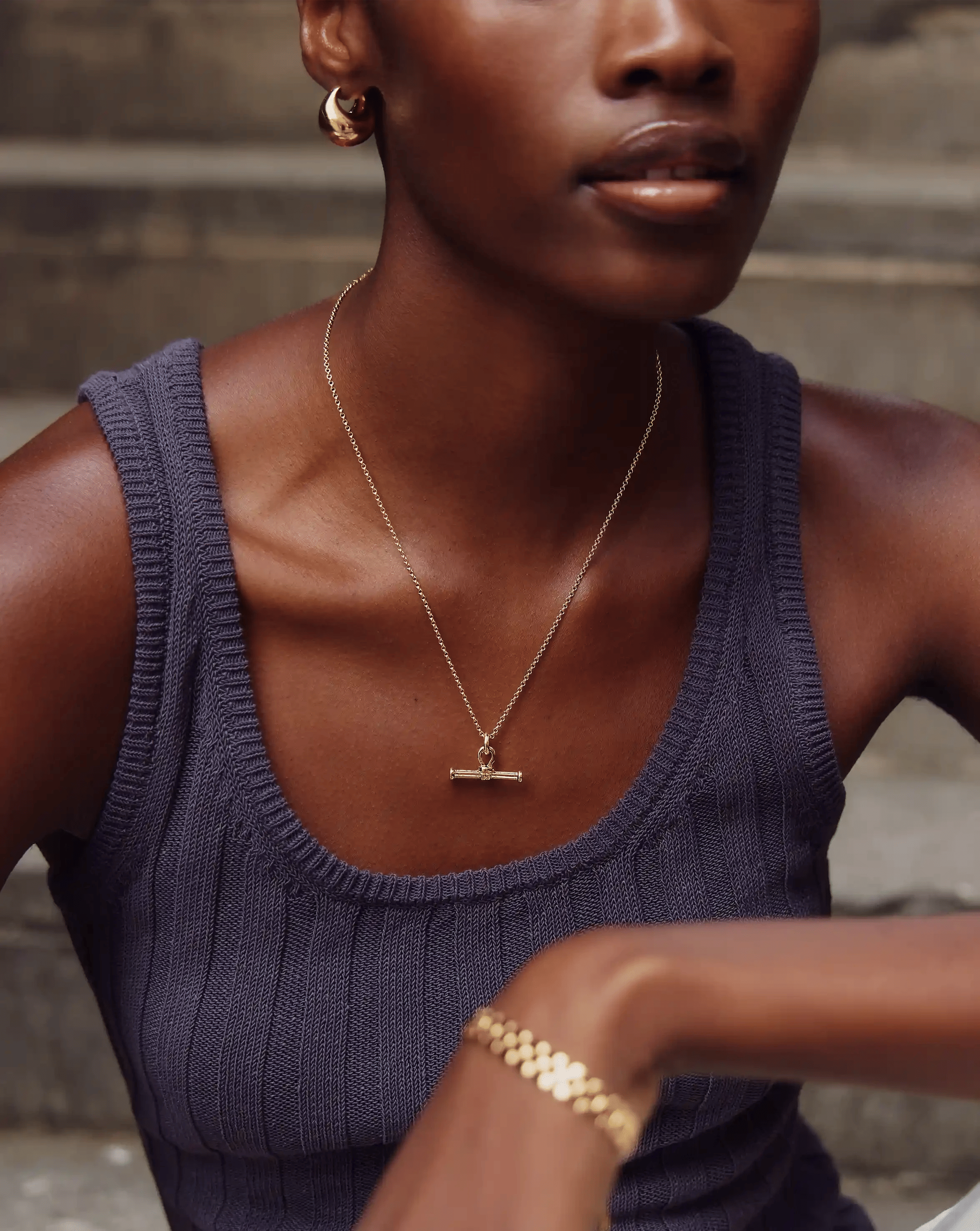 Missoma Ridge T - Bar Chain Necklace | 18ct Gold Plated