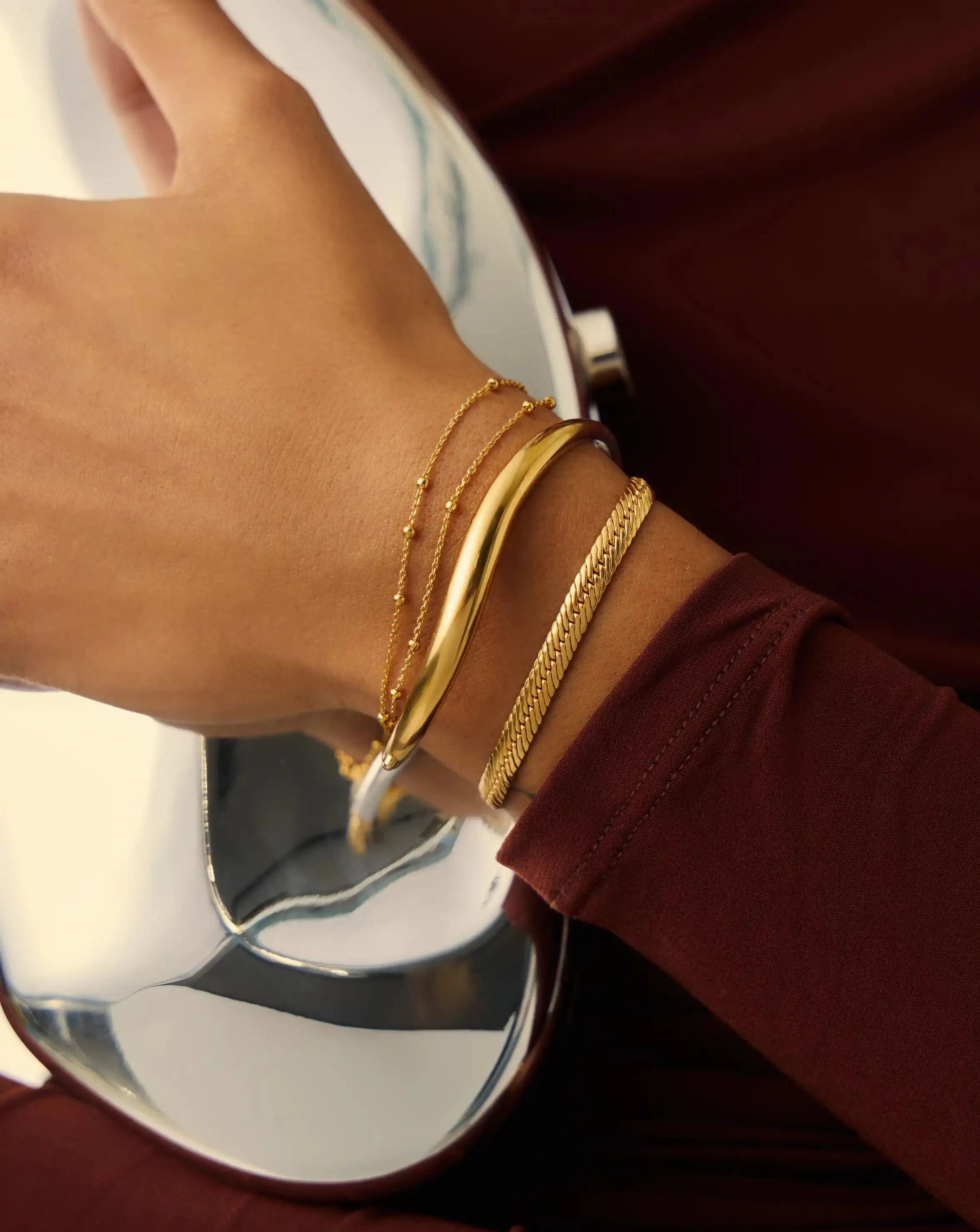 Missoma Savi Signature Hinged Bangle | Mixed Metal