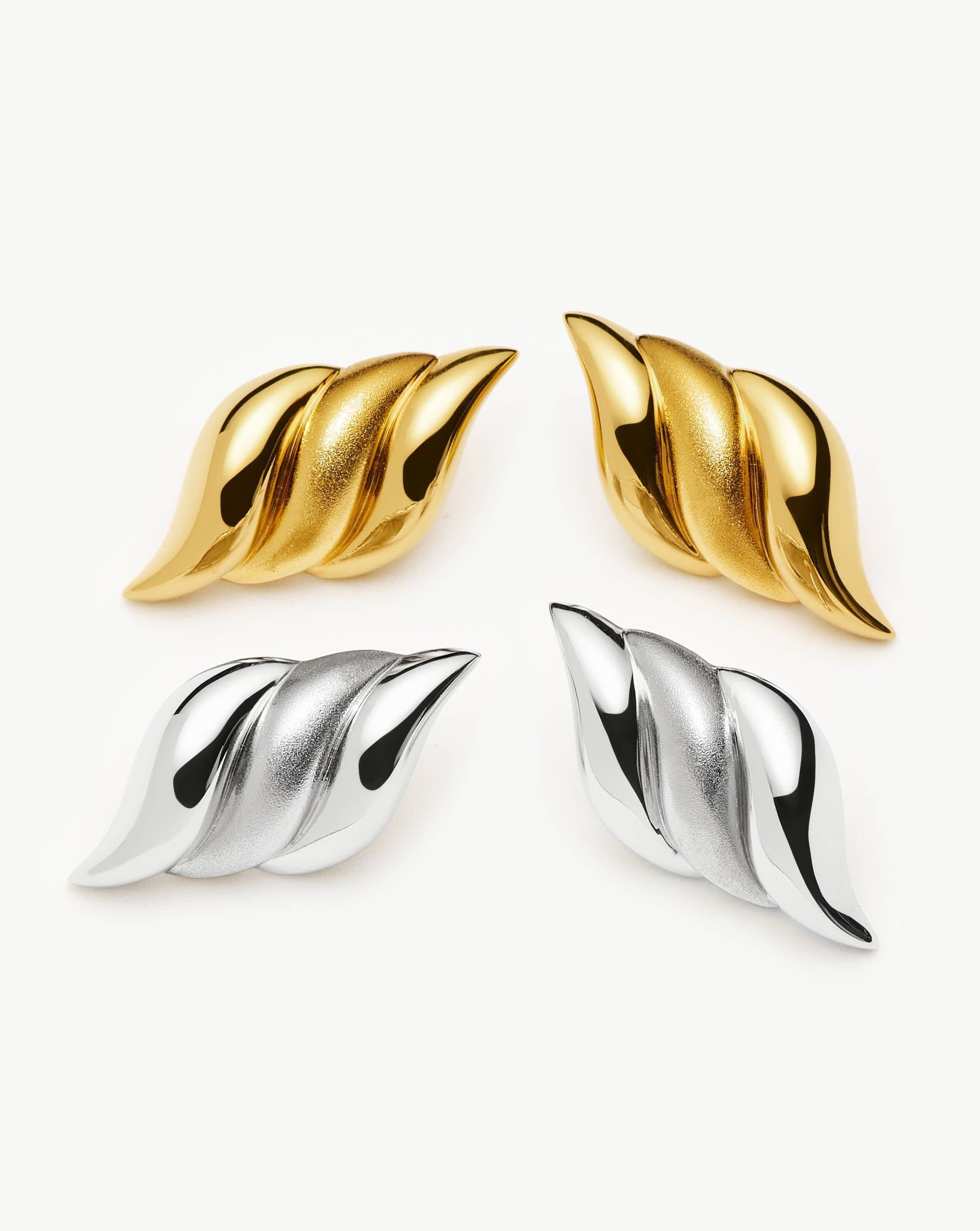 Missoma Savi Signature Oversized Stud Earrings | 18ct Gold Plated