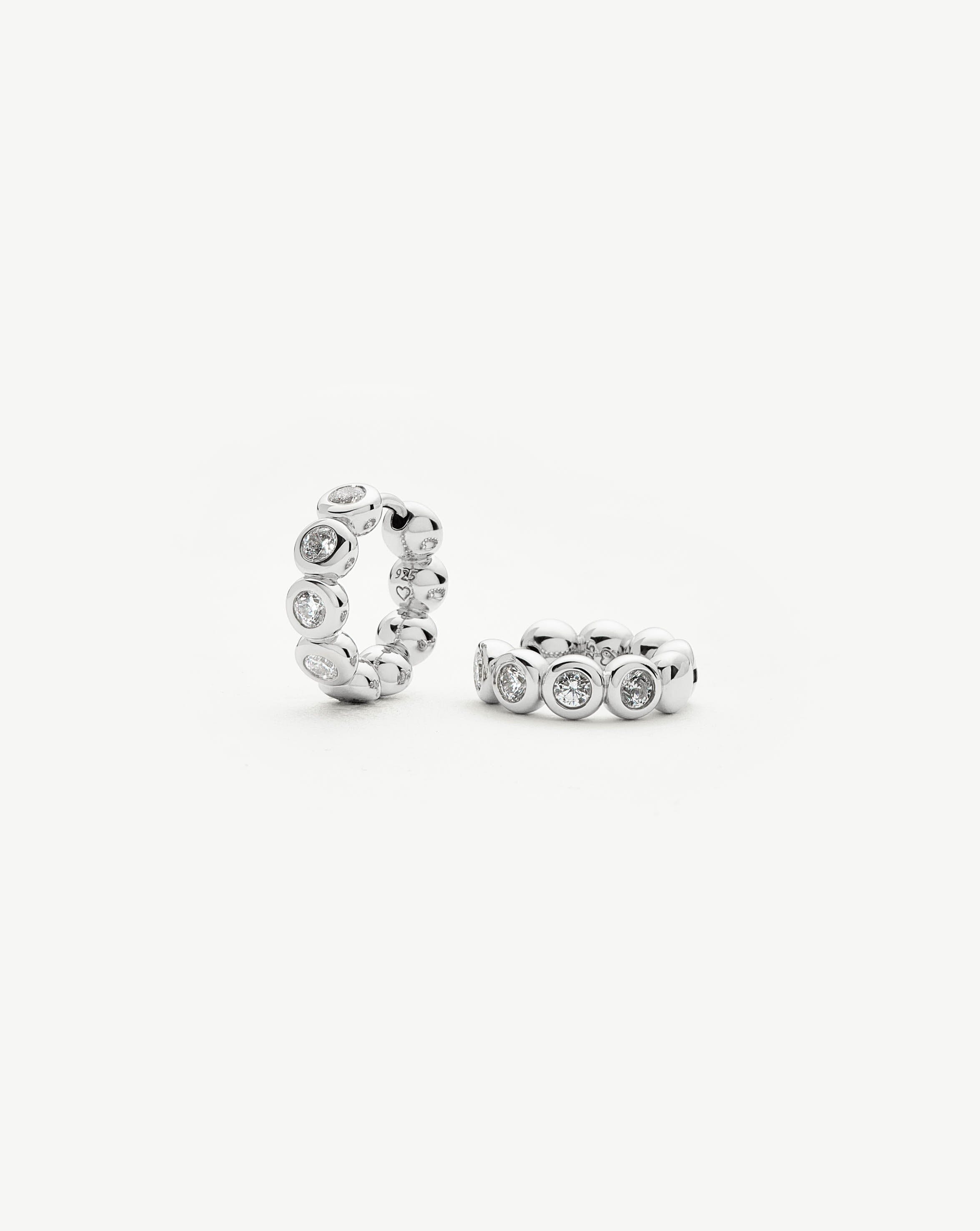 Missoma Tennis Small Hoop Earrings| Sterling Silver Cubic Zirconia
