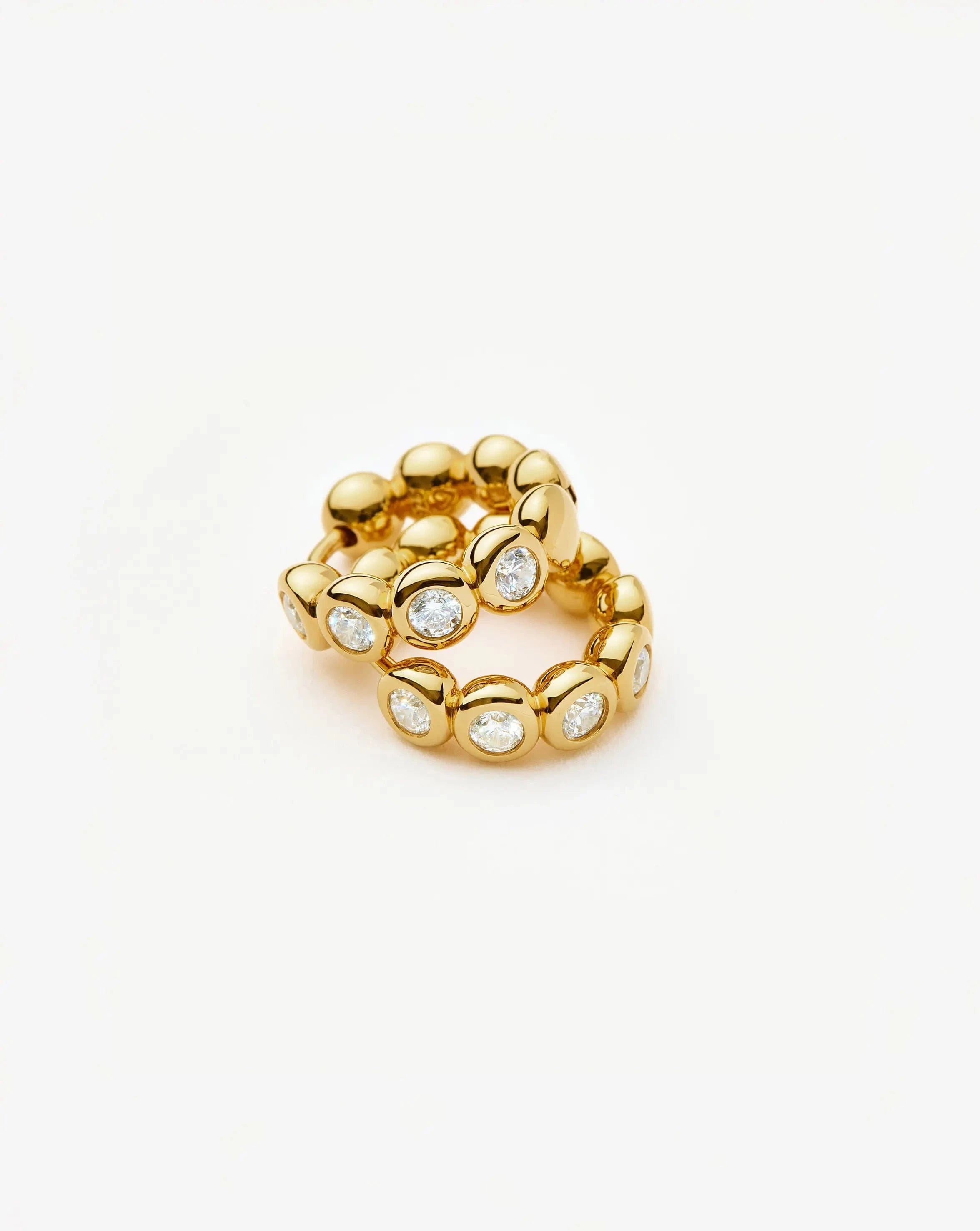 Missoma Tennis Small Hoop Earrings | 18ct Gold Vermeil Cubic Zirconia