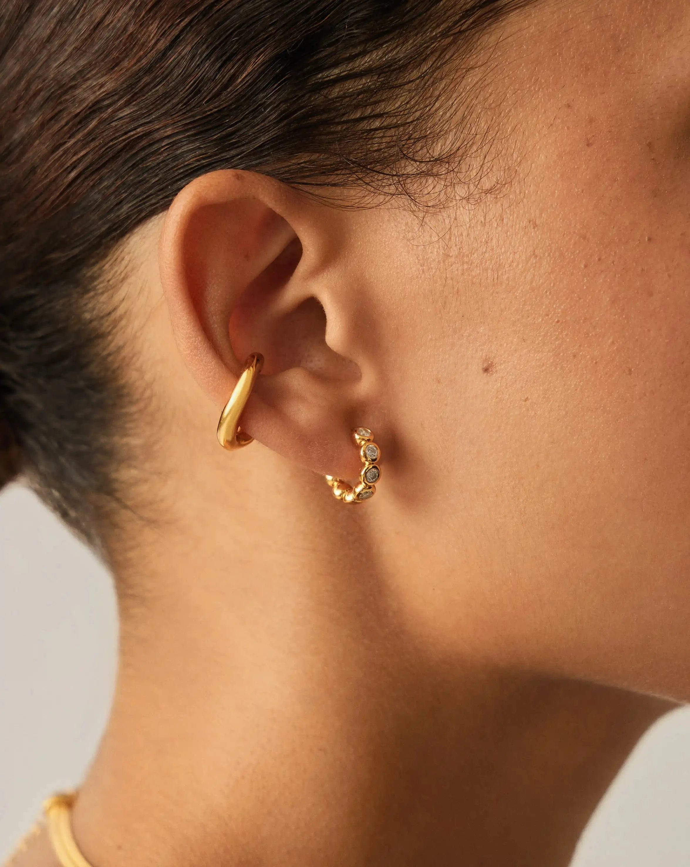 Missoma Tennis Small Hoop Earrings | 18ct Gold Vermeil Cubic Zirconia