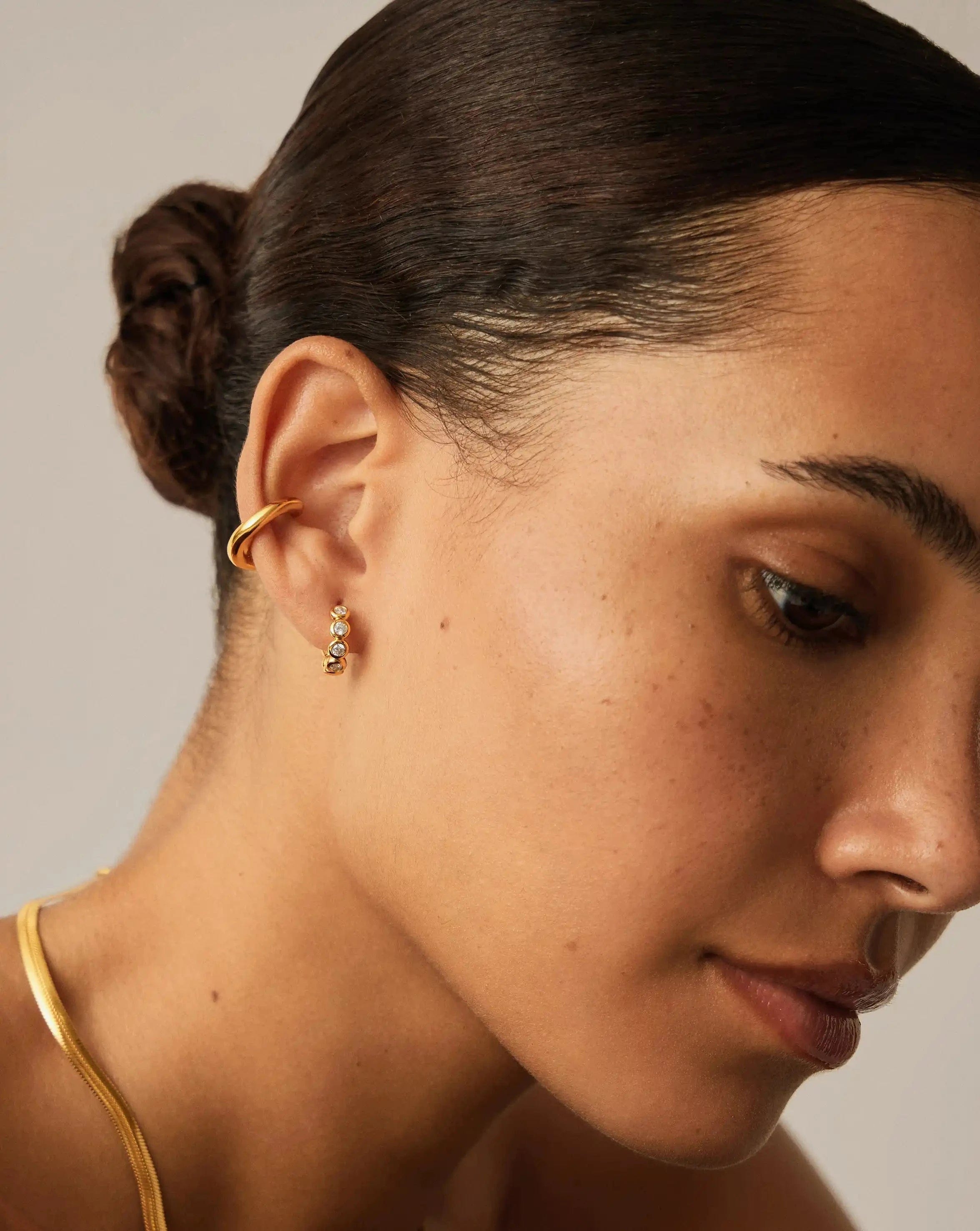 Missoma Tennis Small Hoop Earrings | 18ct Gold Vermeil Cubic Zirconia