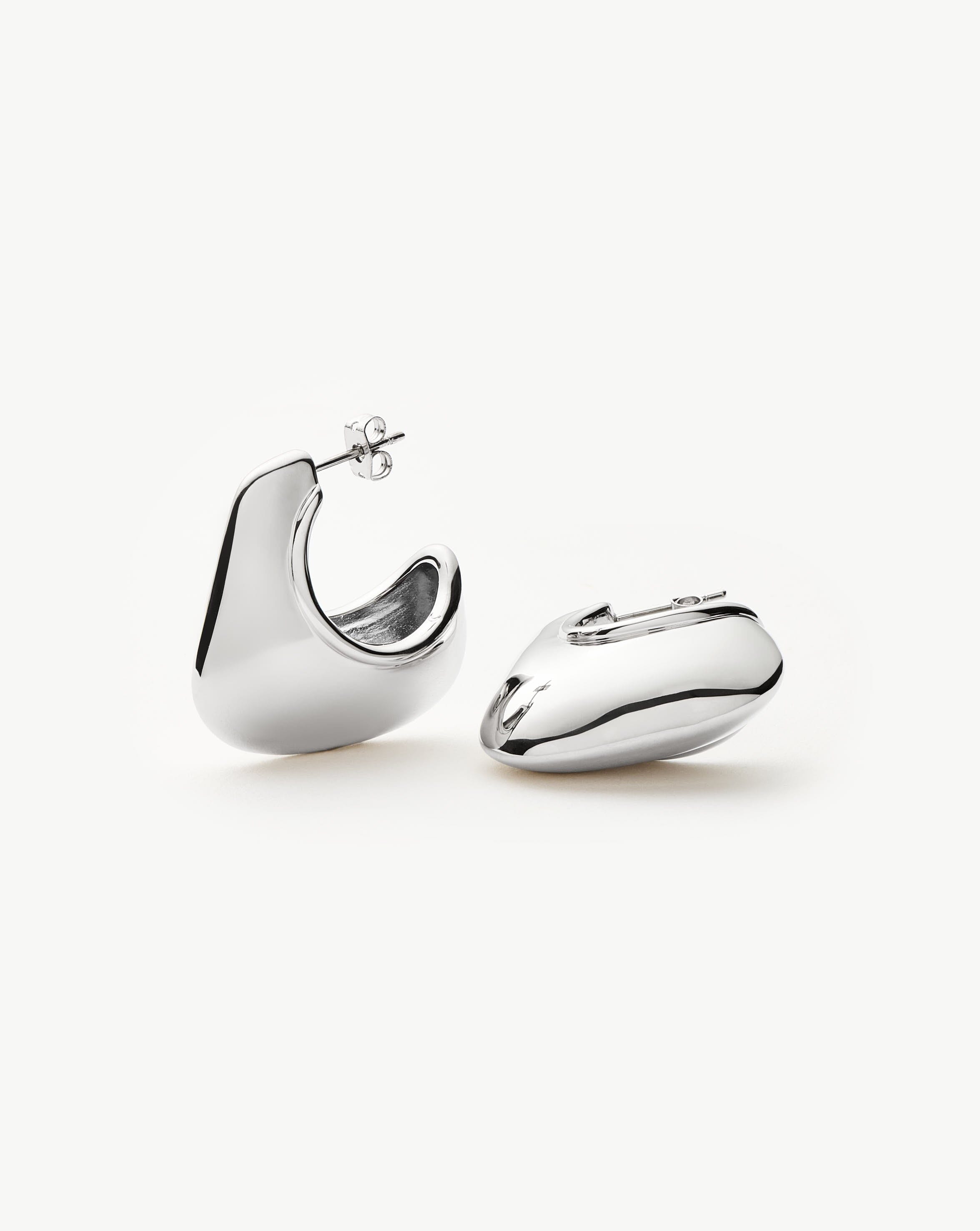 Missoma Hera Dome Large Hoop Earrings | Silver Plated