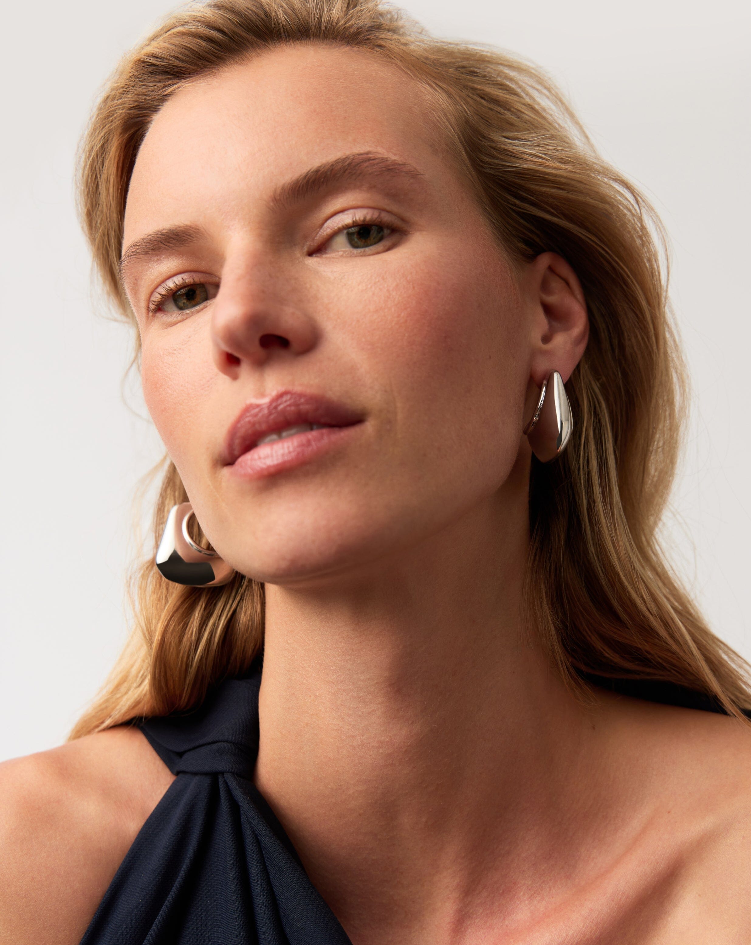 Missoma Hera Dome Large Hoop Earrings | Silver Plated
