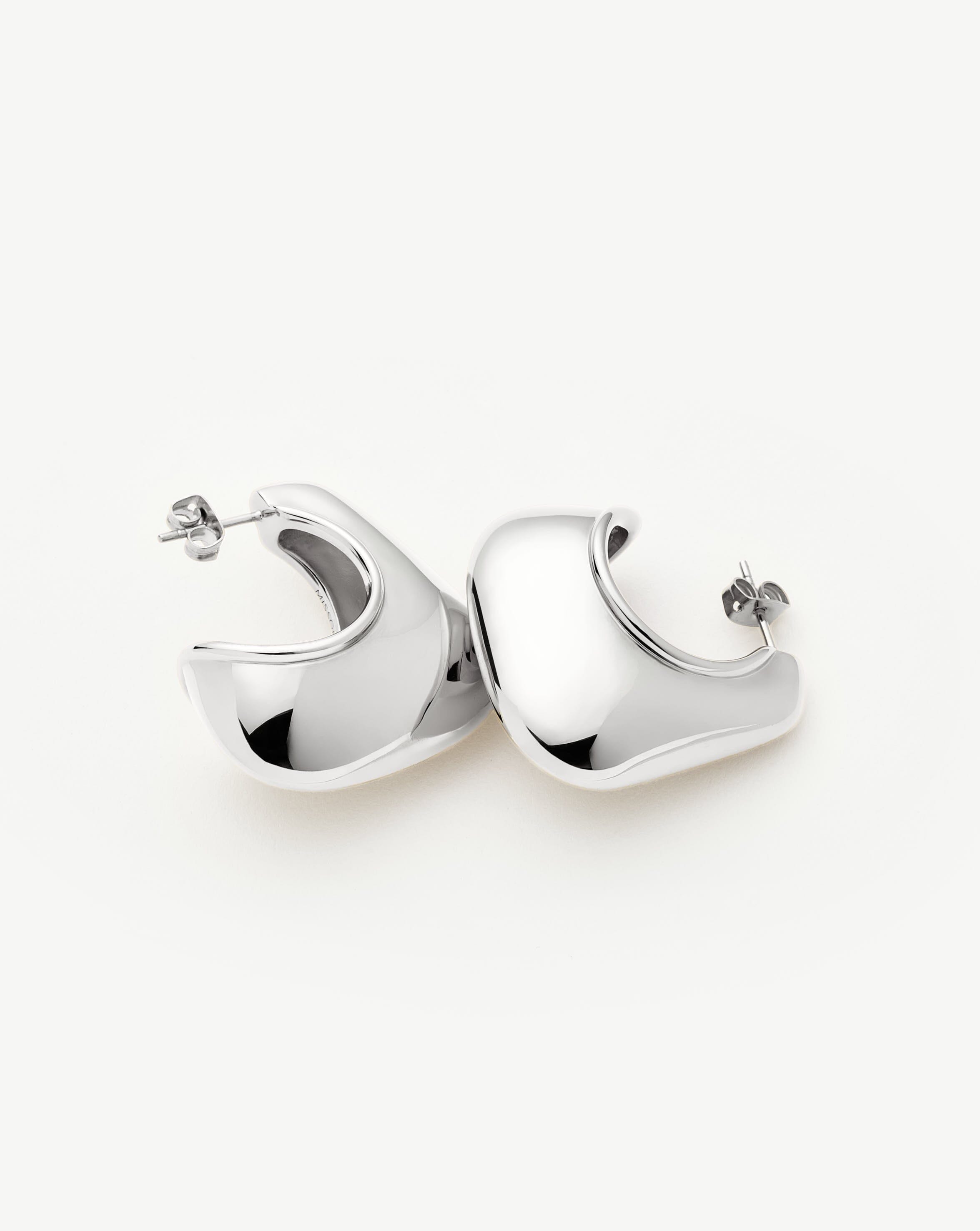 Missoma Hera Dome Large Hoop Earrings | Silver Plated