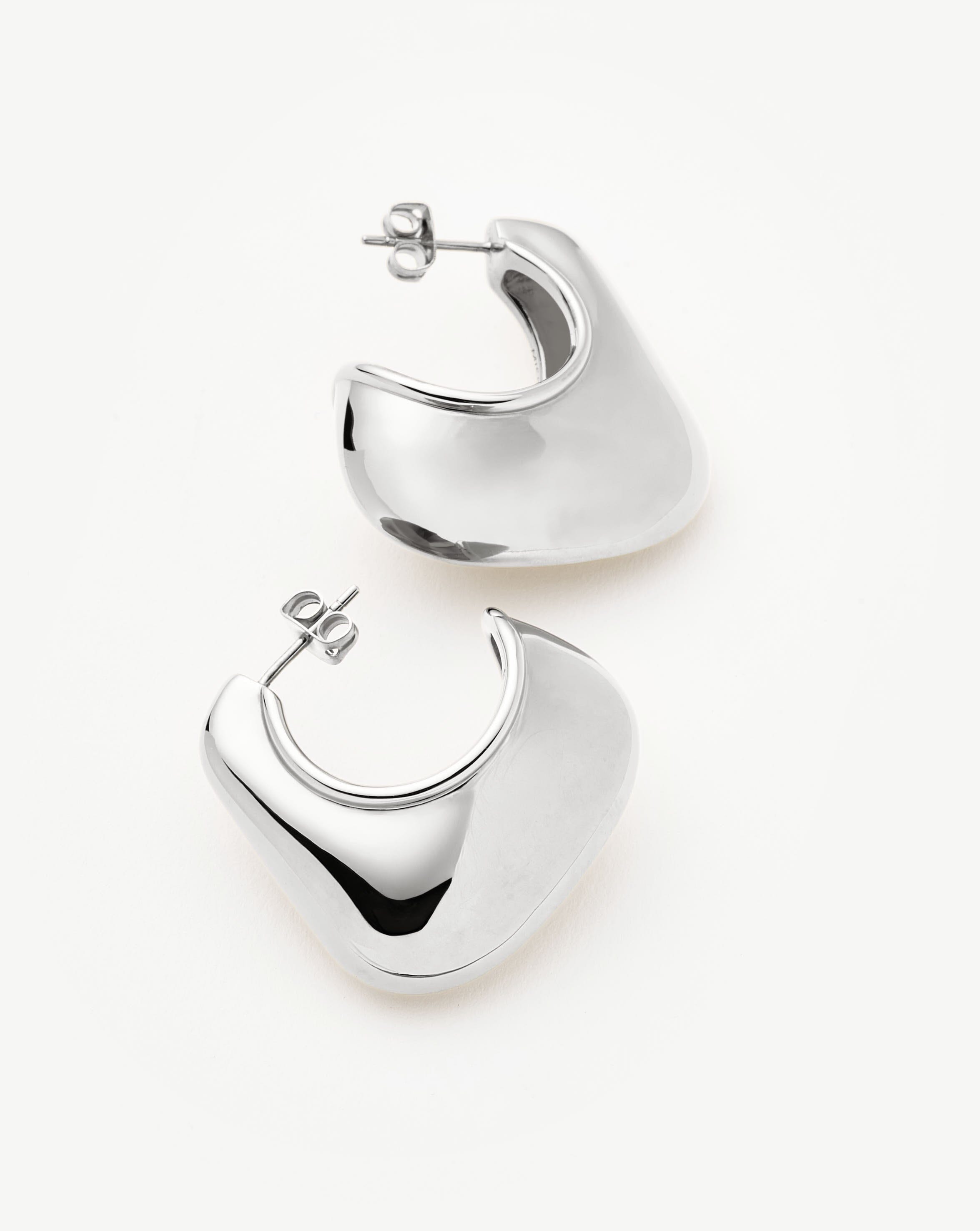 Missoma Hera Dome Large Hoop Earrings | Silver Plated