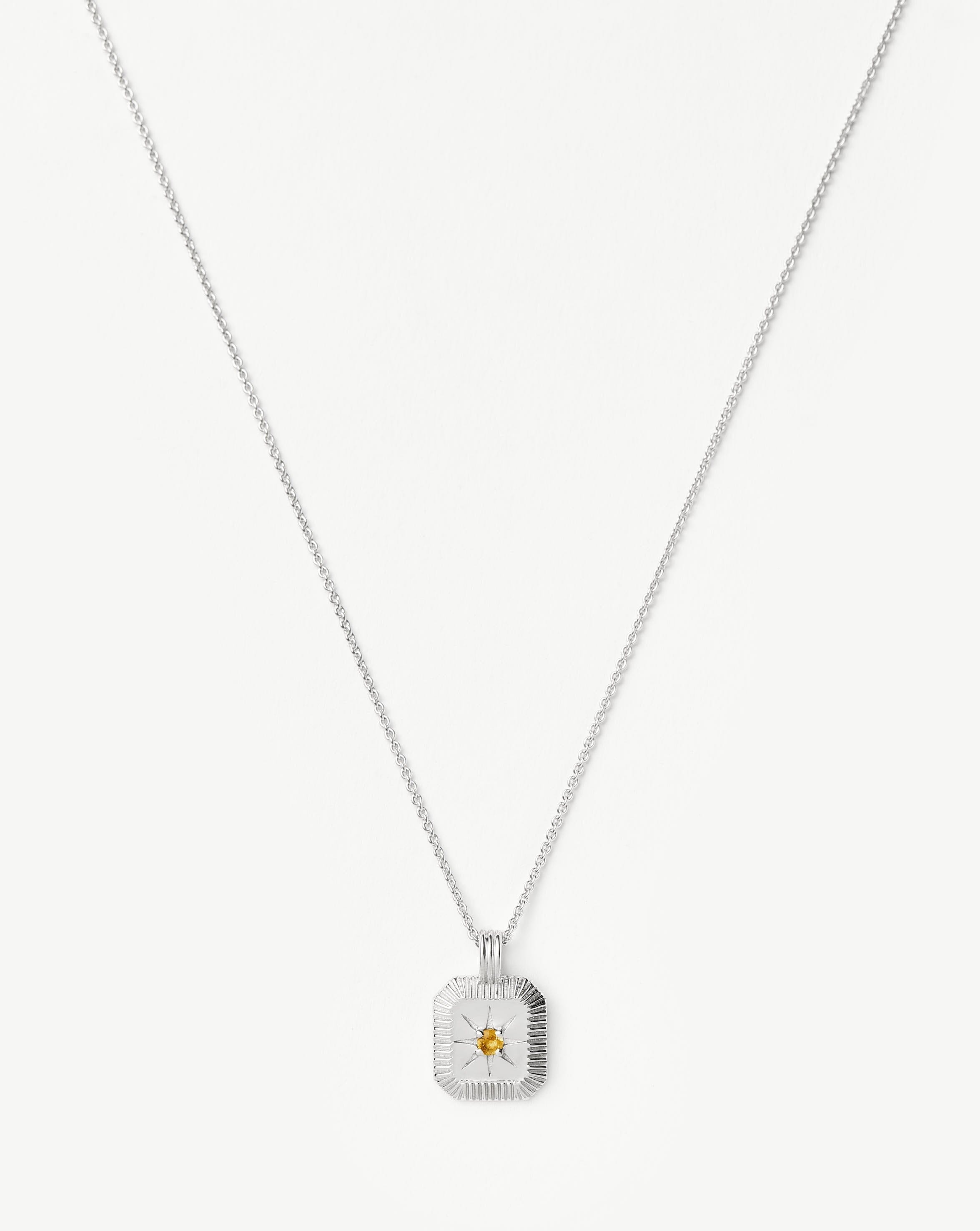Missoma November Birthstone Pendant Necklace | Sterling Silver/Citrine