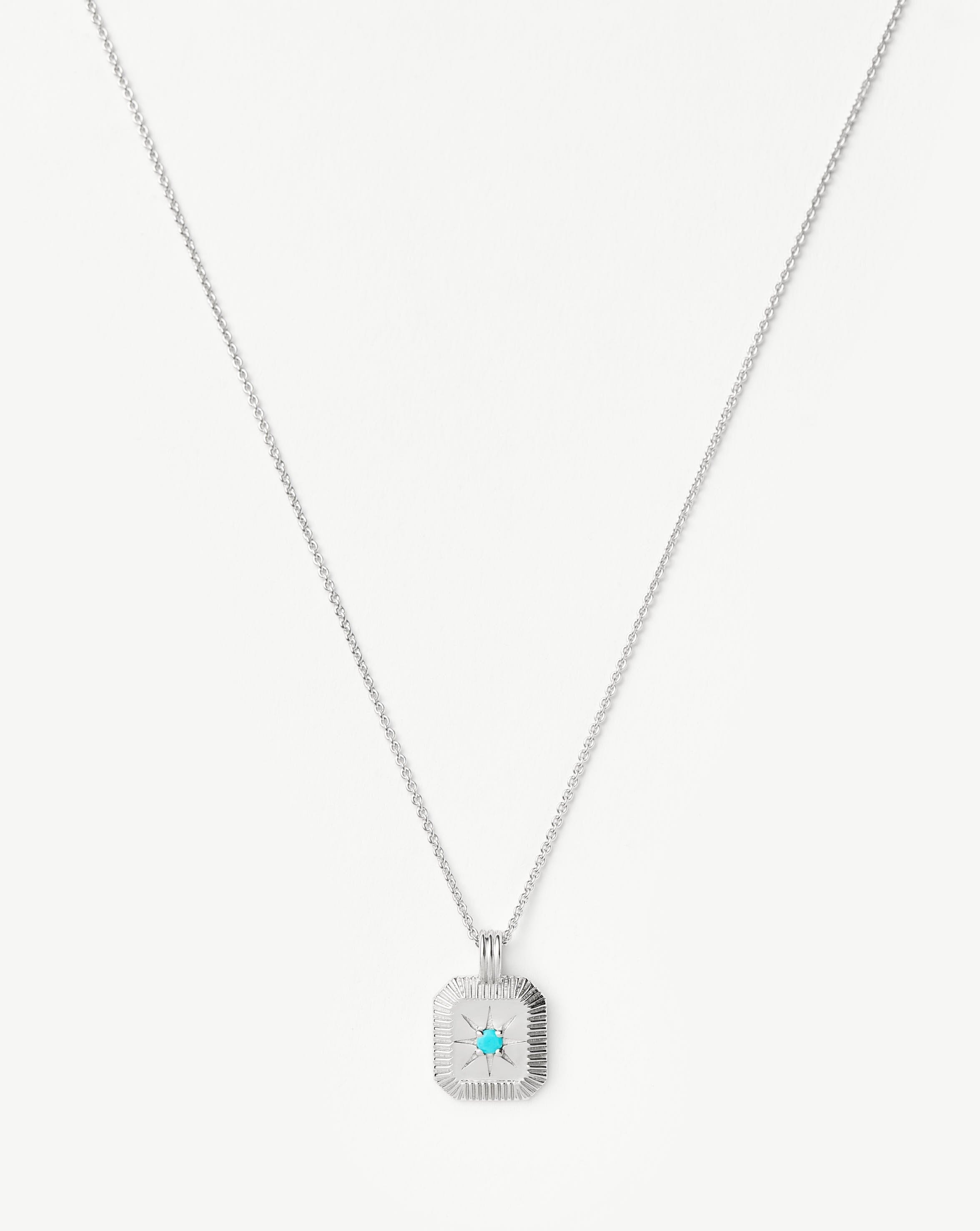 Missoma December Birthstone Pendant Necklace | Dyed Turquoise Magnesite/Sterling Silver