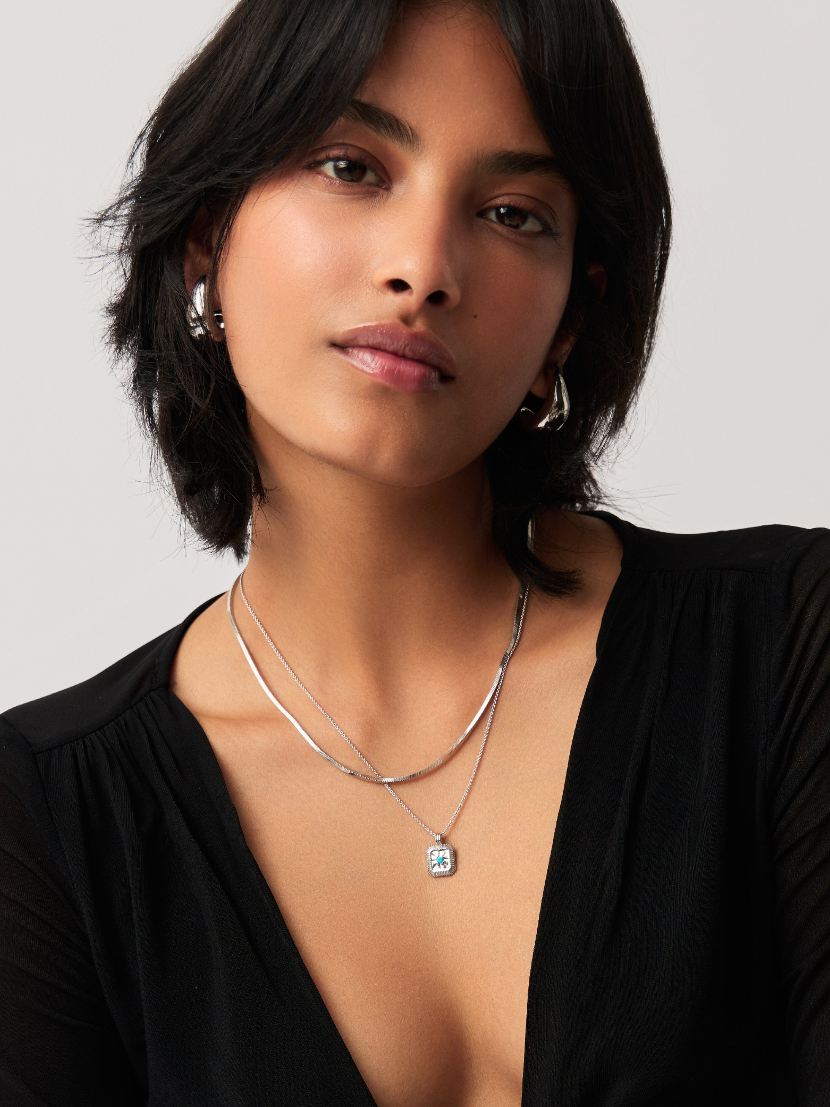 Missoma December Birthstone Pendant Necklace | Dyed Turquoise Magnesite/Sterling Silver