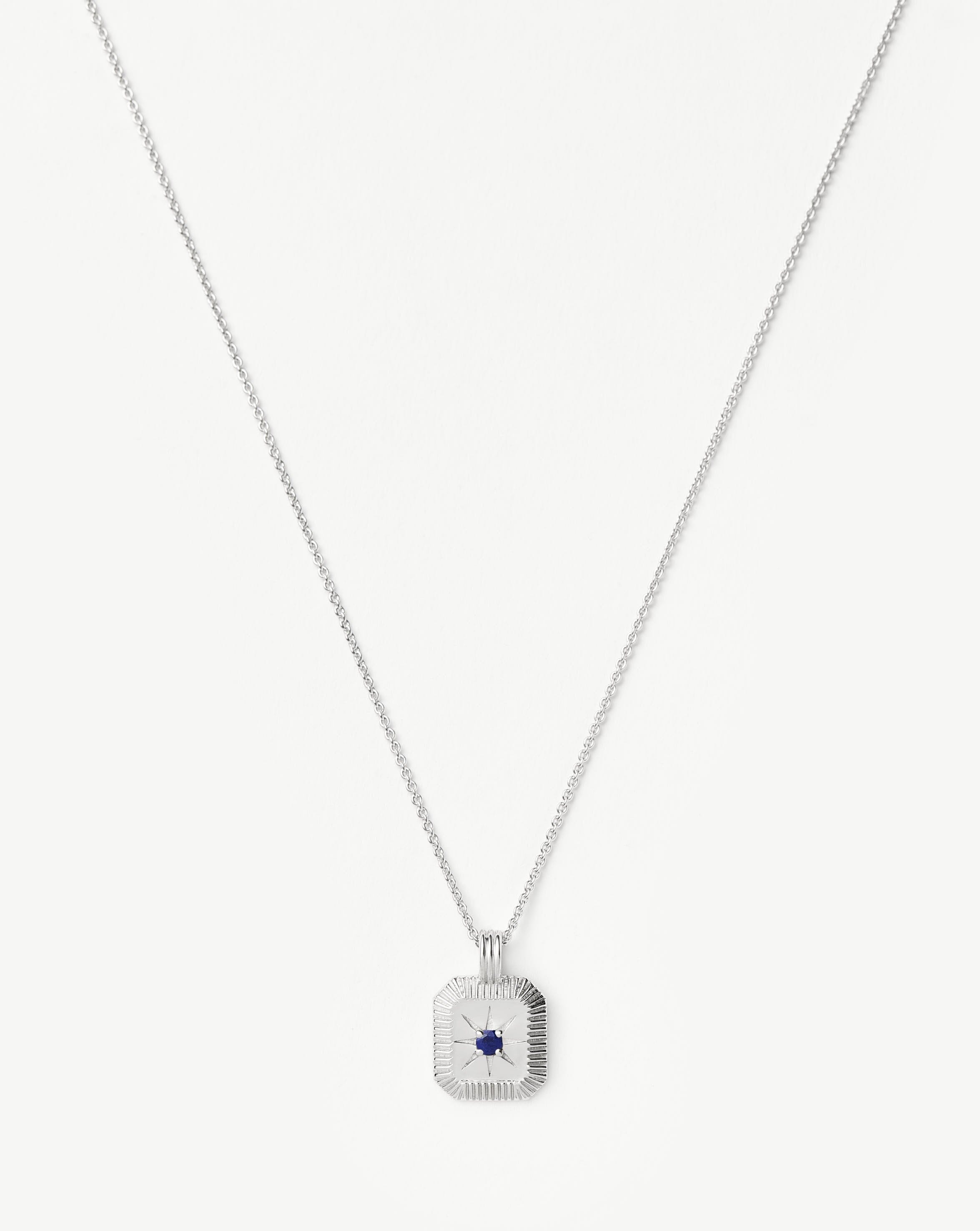 Missoma September Birthstone Pendant Necklace | Lapis/September