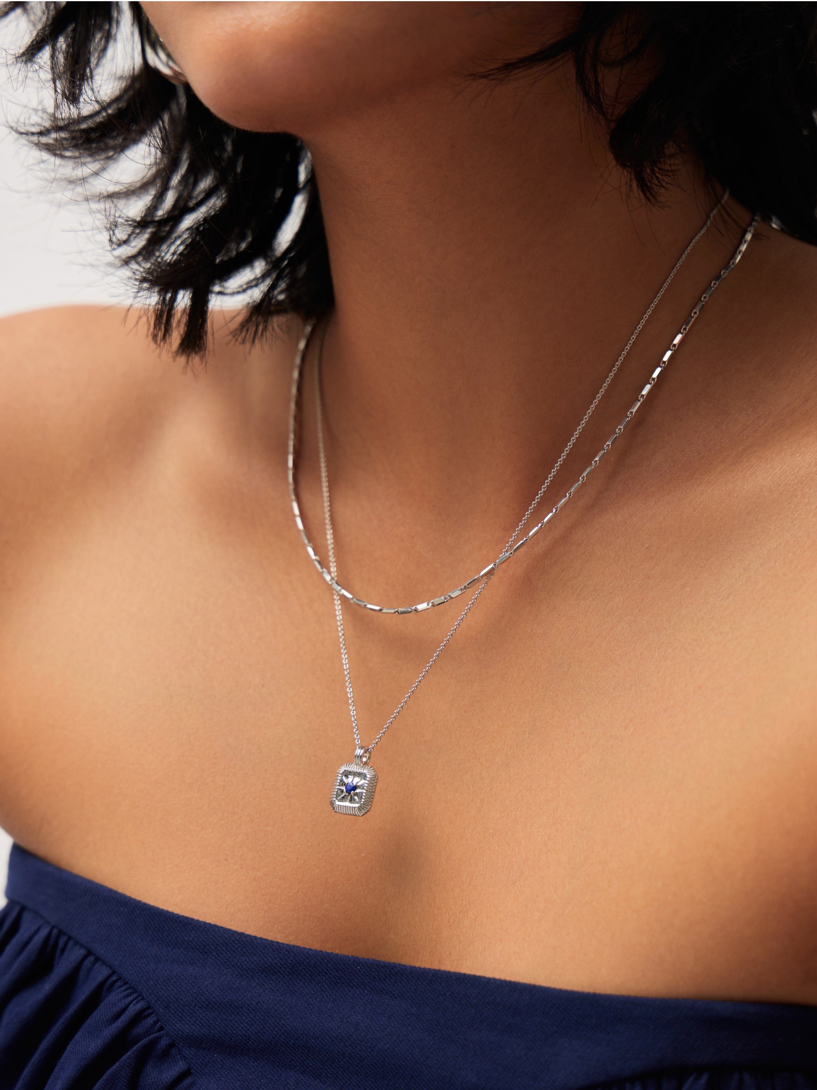 Missoma September Birthstone Pendant Necklace | Lapis/September