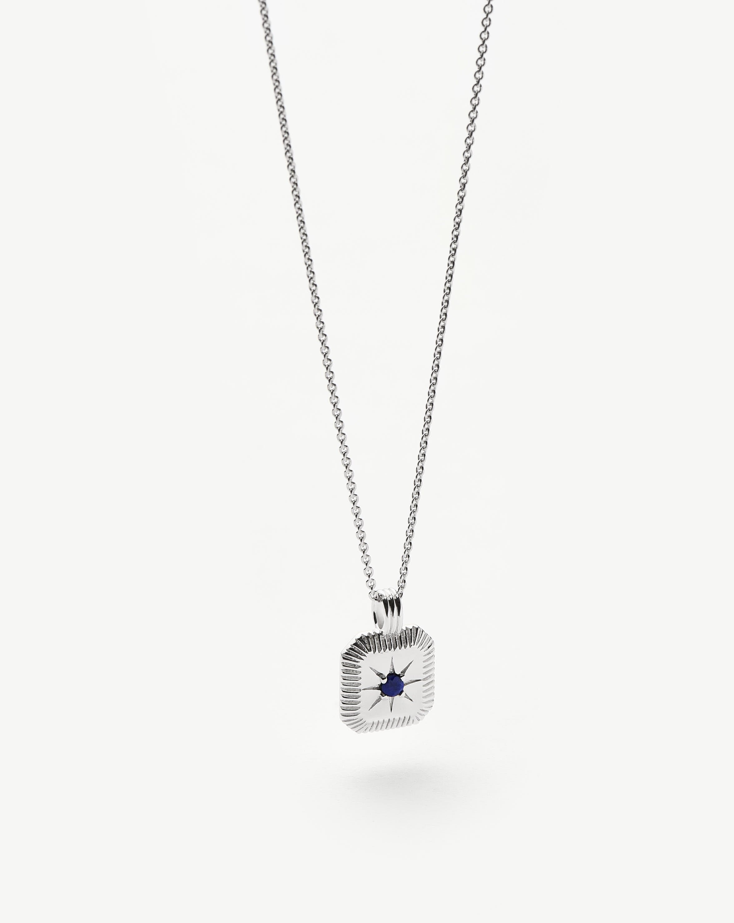 Missoma September Birthstone Pendant Necklace | Lapis/September