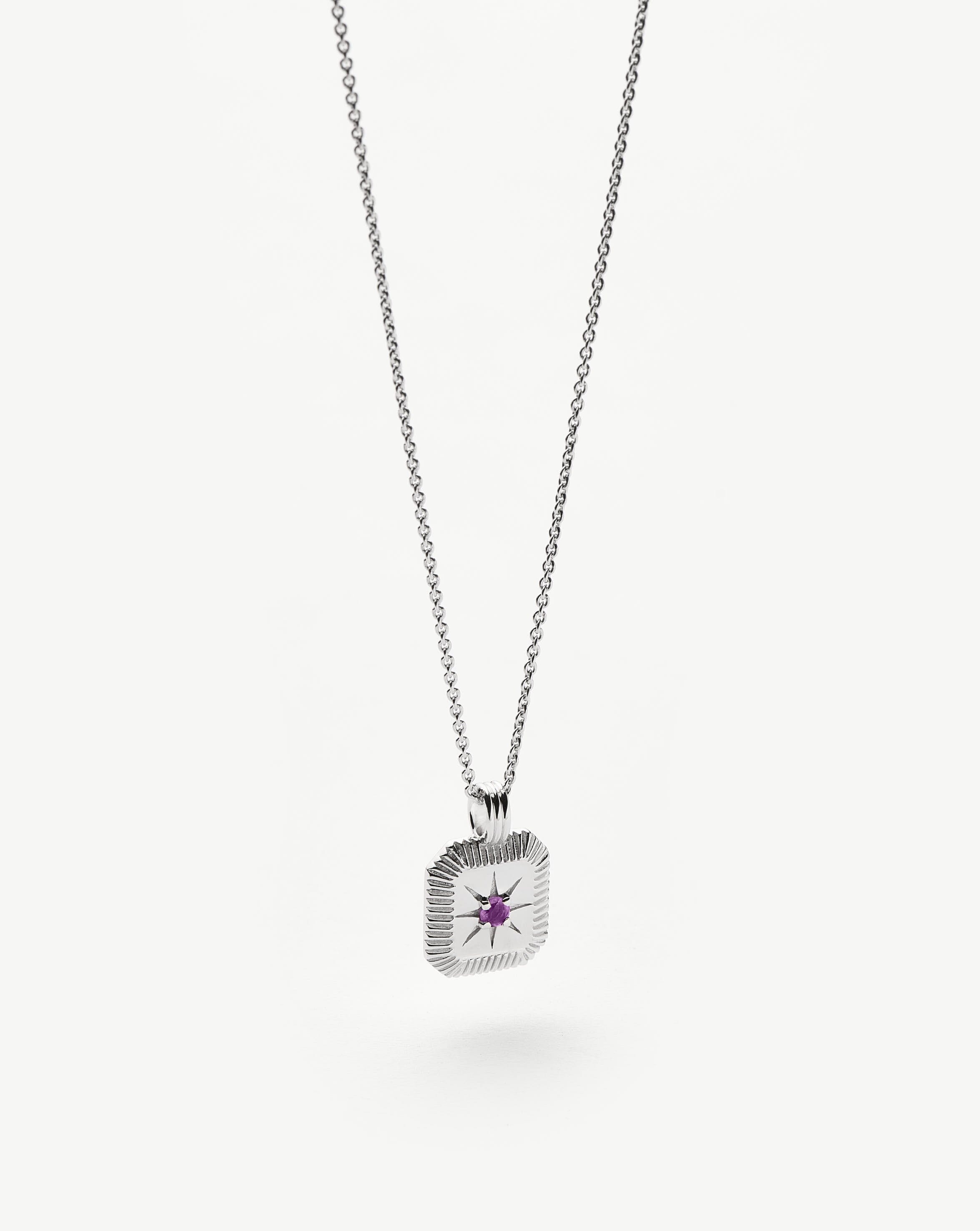 Missoma February Birthstone Pendant Necklace | Amethyst/Sterling Silver